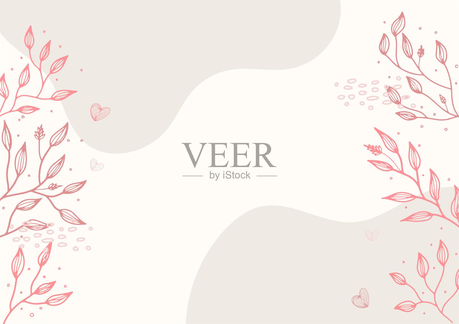 花卉抽象彩色证书设计模板插画图片素材