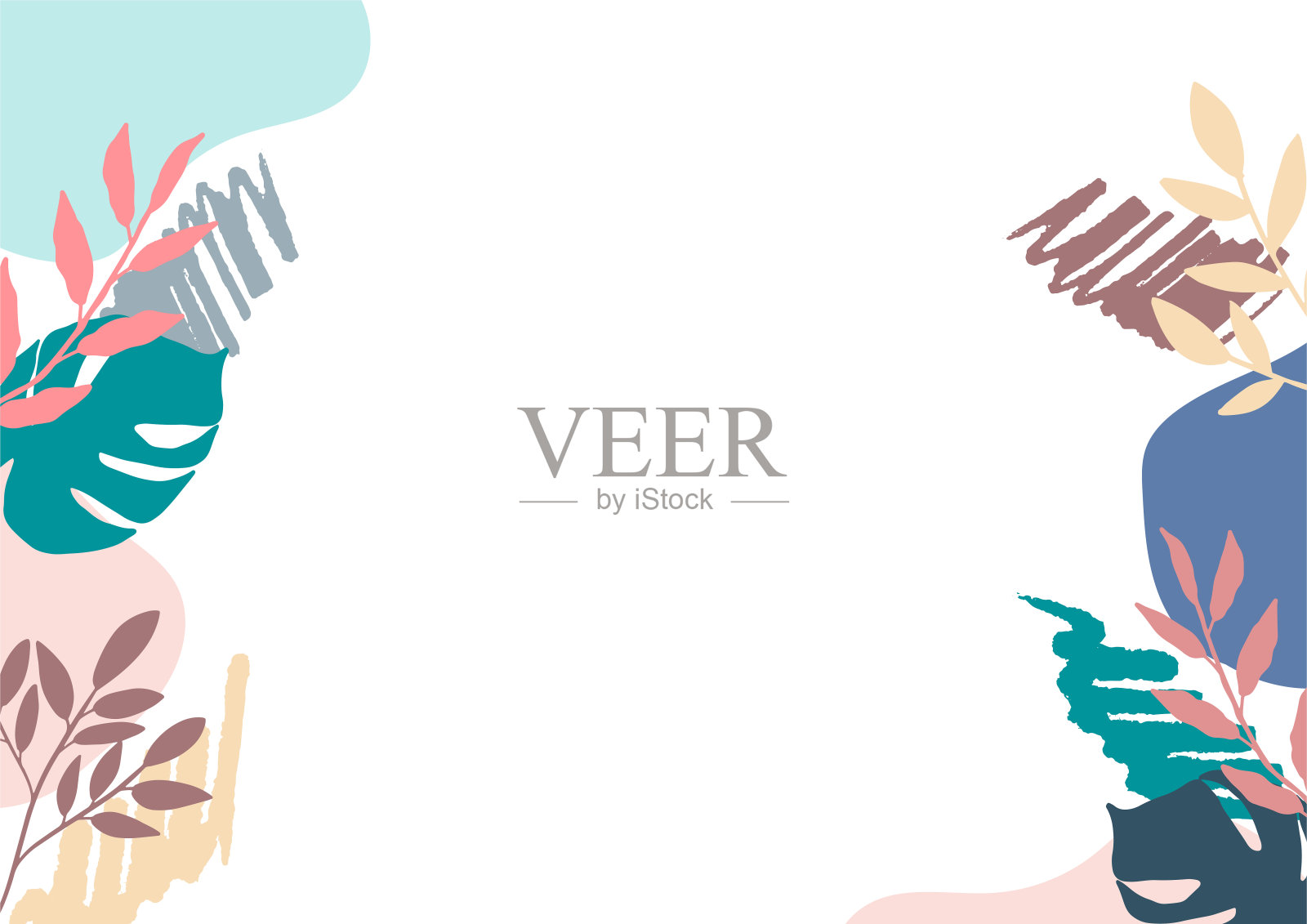 花卉抽象彩色证书设计模板插画图片素材