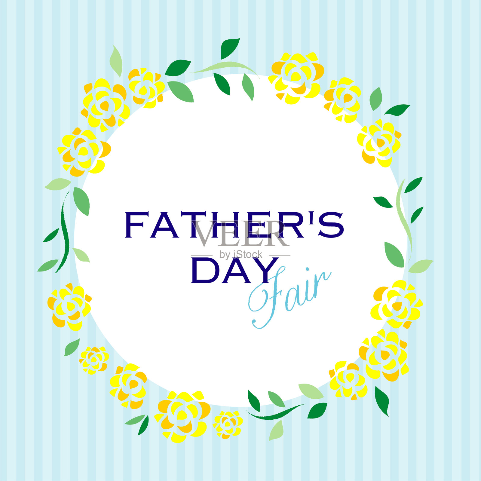 植物框架和父亲节信件插画图片素材