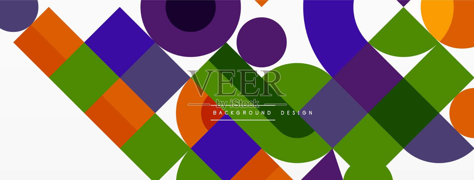 圆形和方形的几何背景圆形插画图片素材