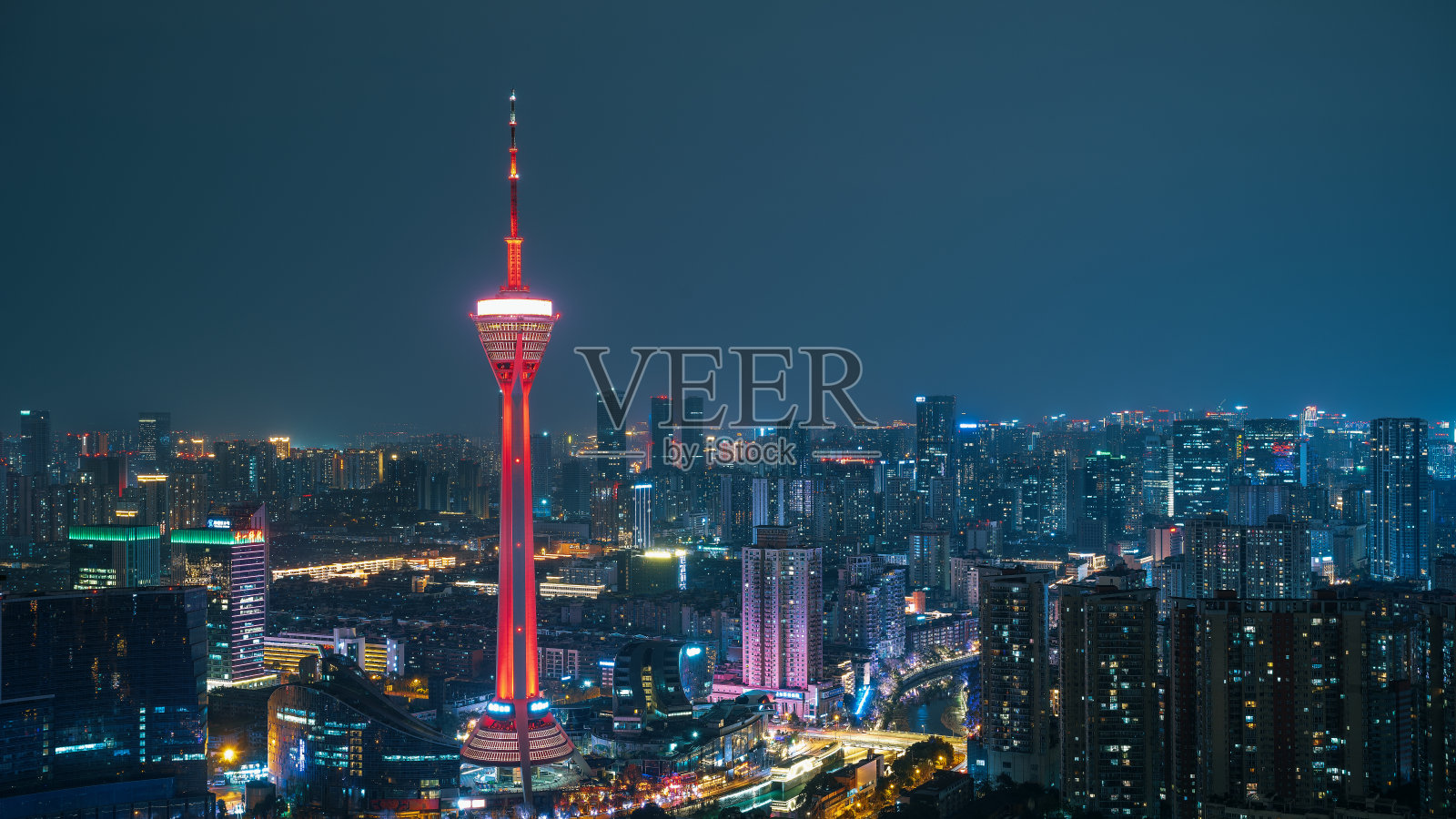成都城市夜景照片摄影图片