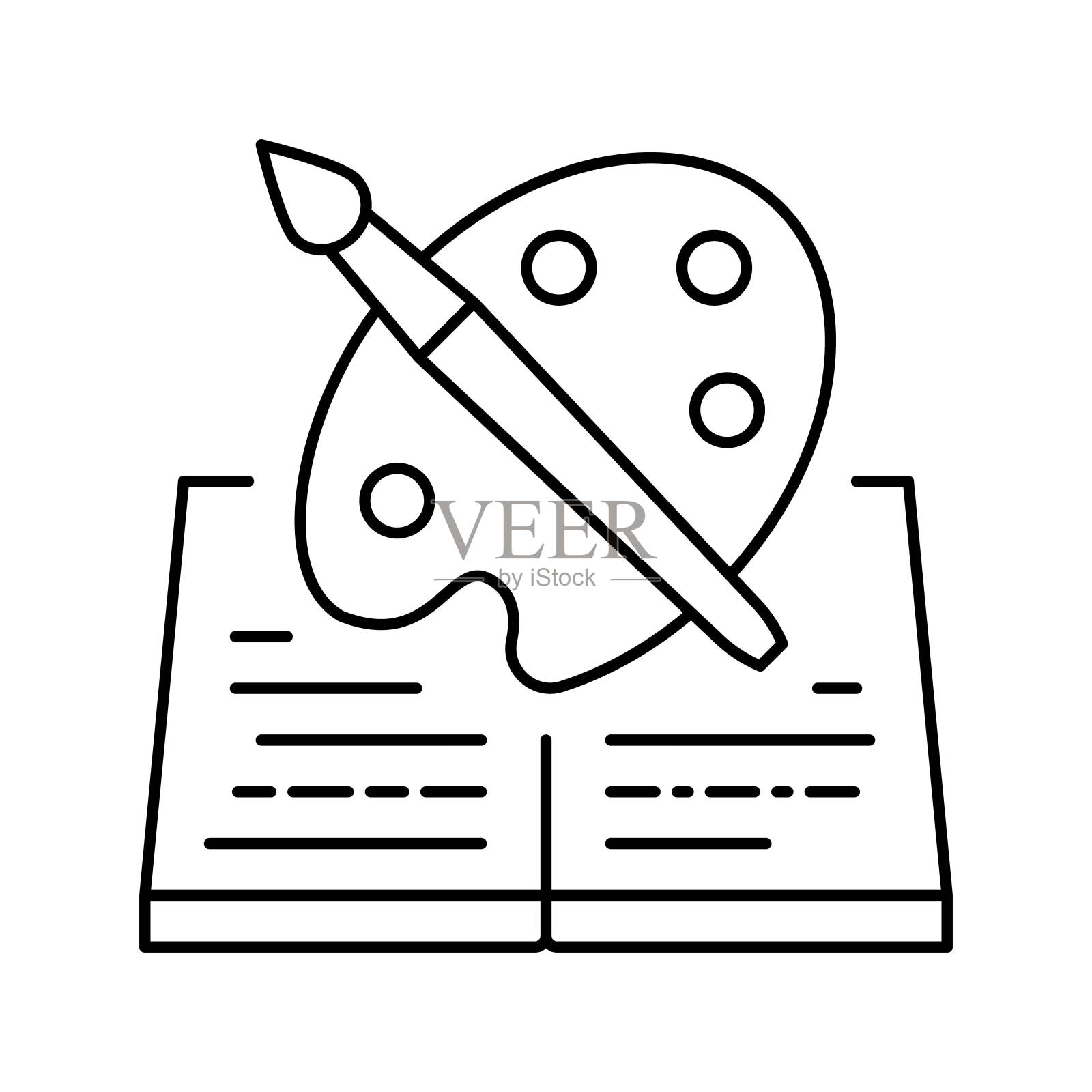 艺术史线图标矢量插图插画图片素材