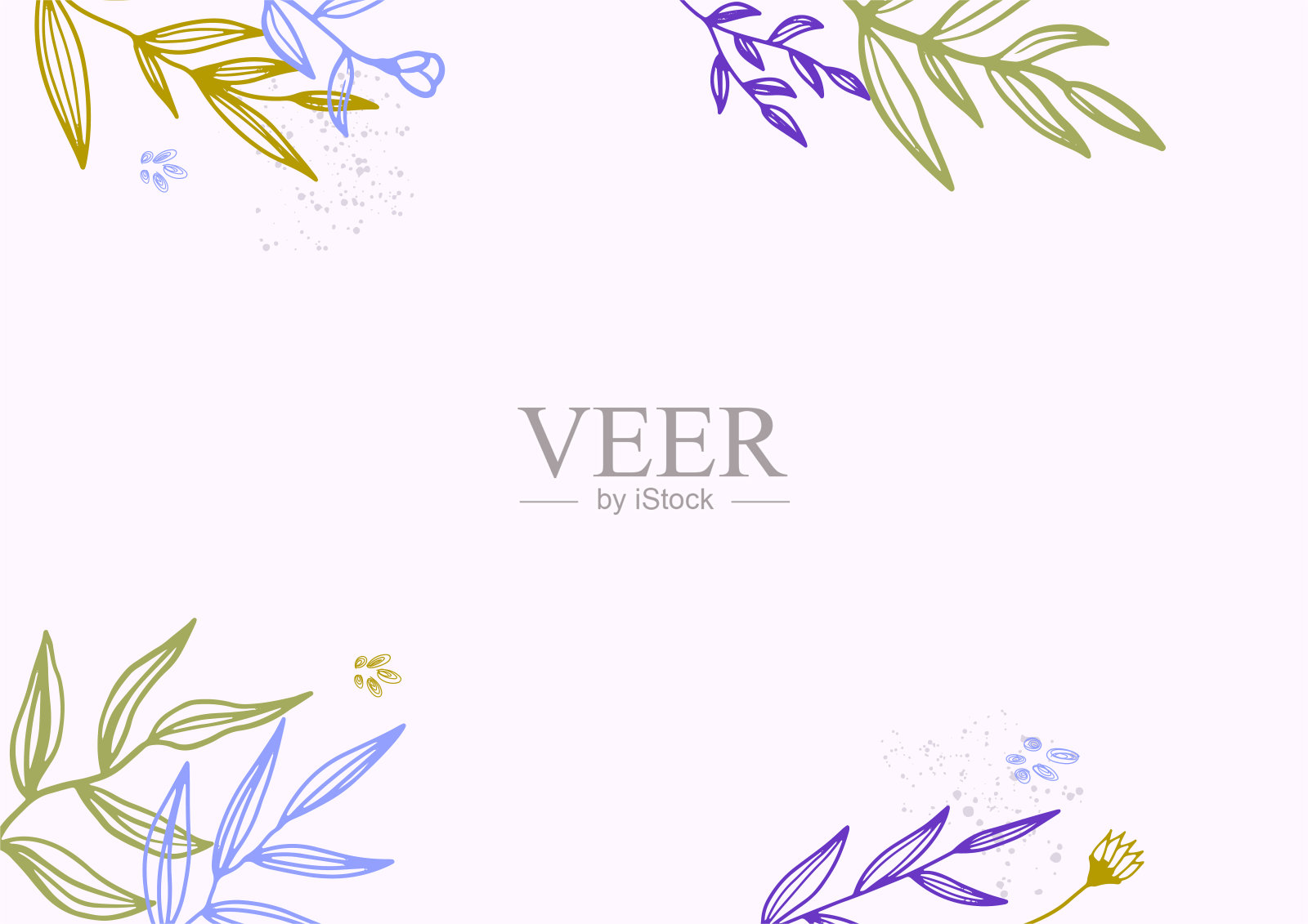 花卉抽象彩色证书设计模板插画图片素材