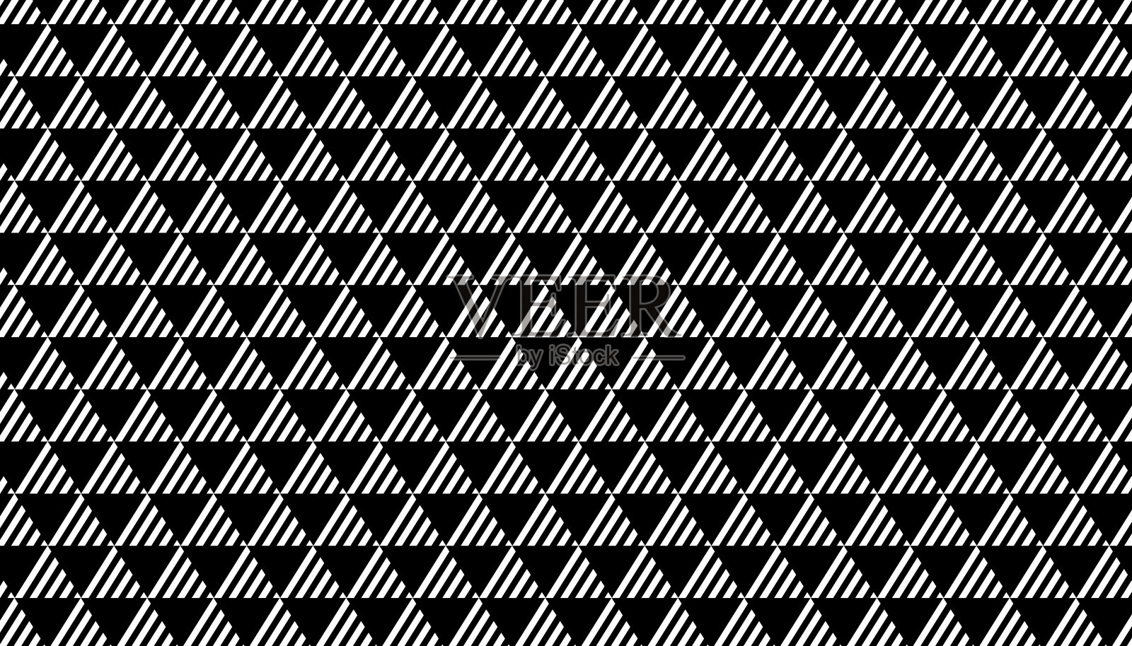 黑白三角图案。现代面料质地。几何三角形线条背景。插画图片素材