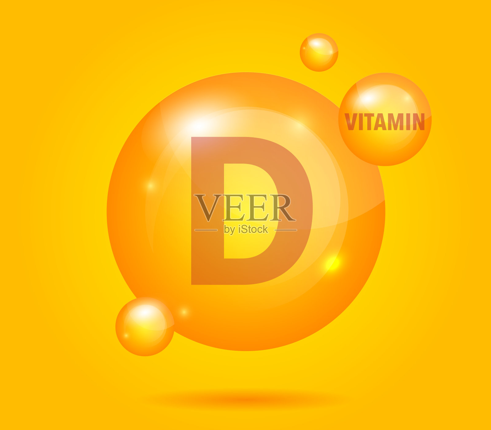 营养符号矢量概念。维生素d的功效设计元素图片