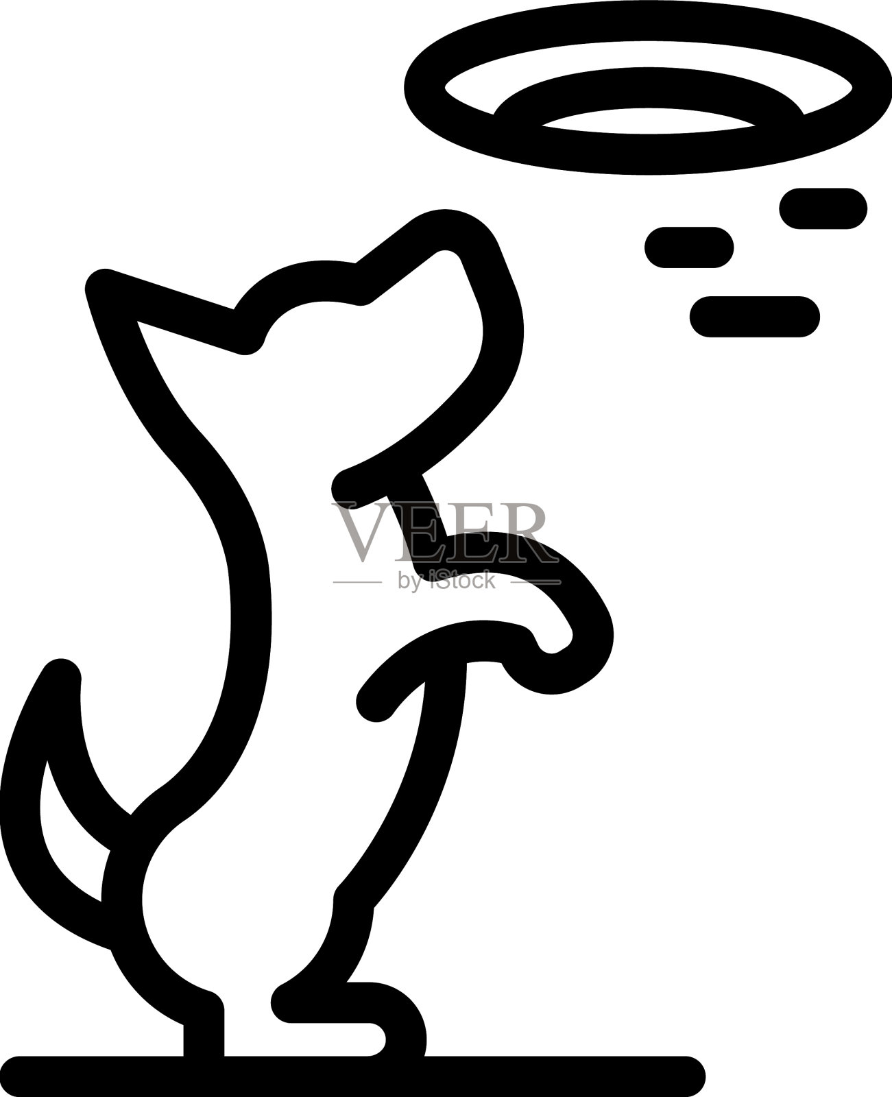 跳狗公园图标轮廓散步宠物插画图片素材