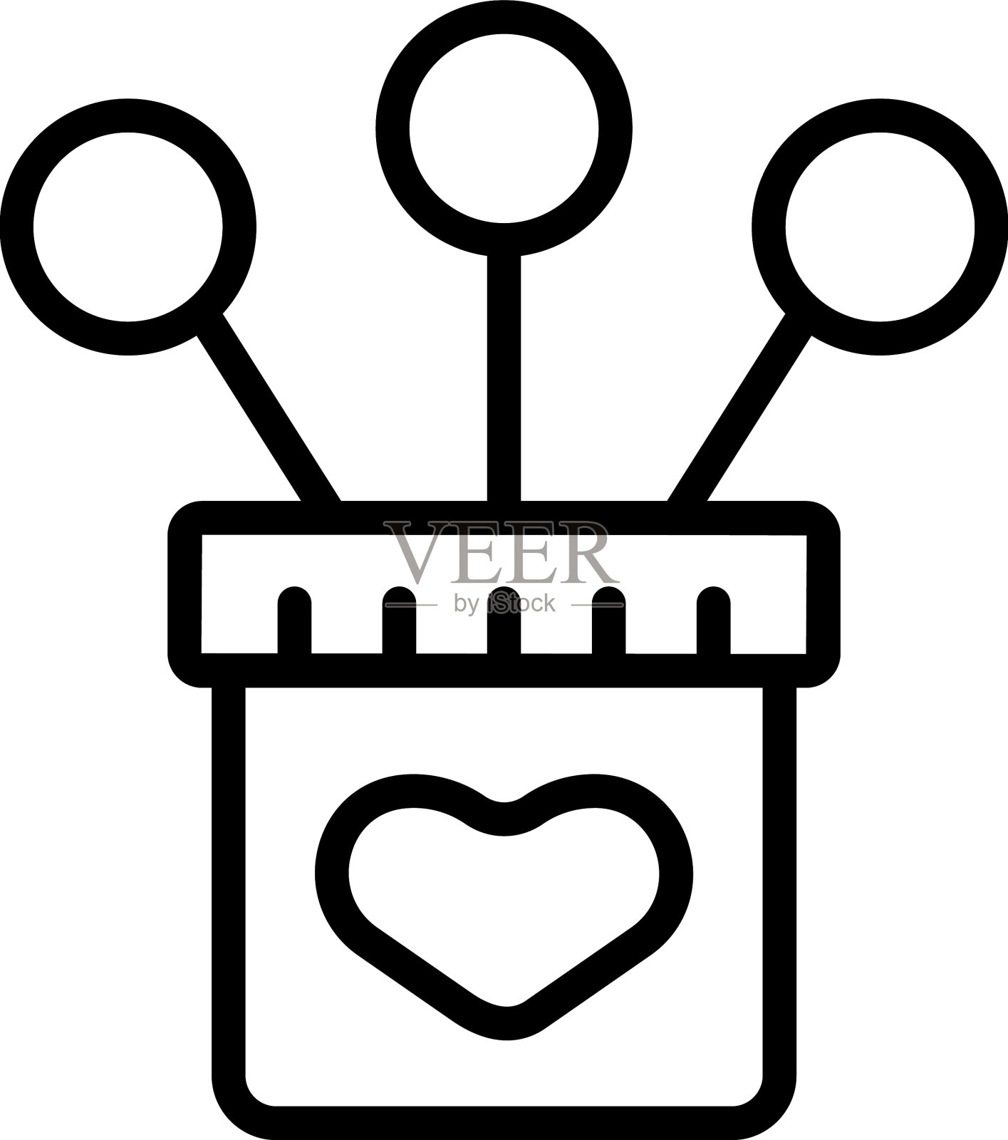 爱心爱心箱图标勾勒亲情心图标素材