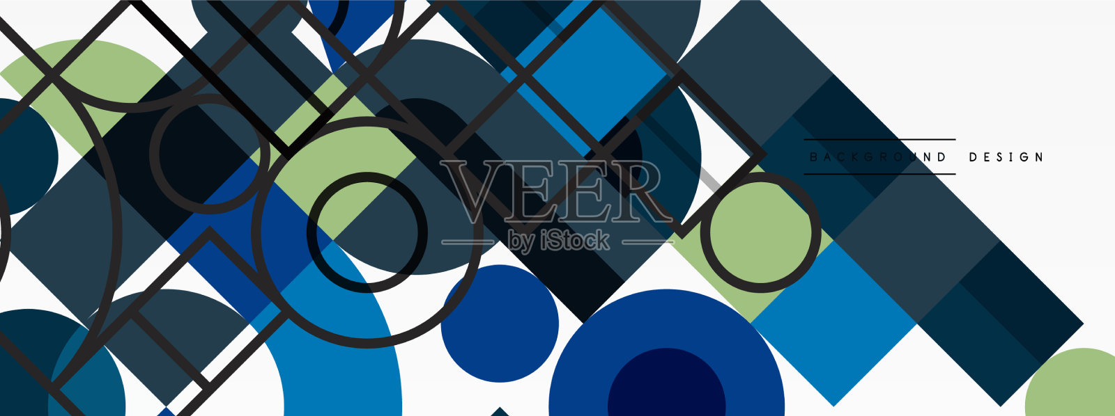 圆形和方形的几何背景圆形插画图片素材