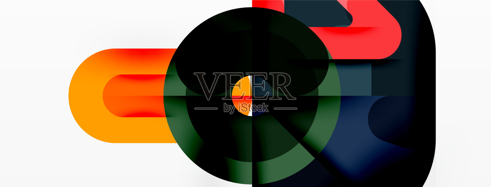 创意几何壁纸圈线插画图片素材