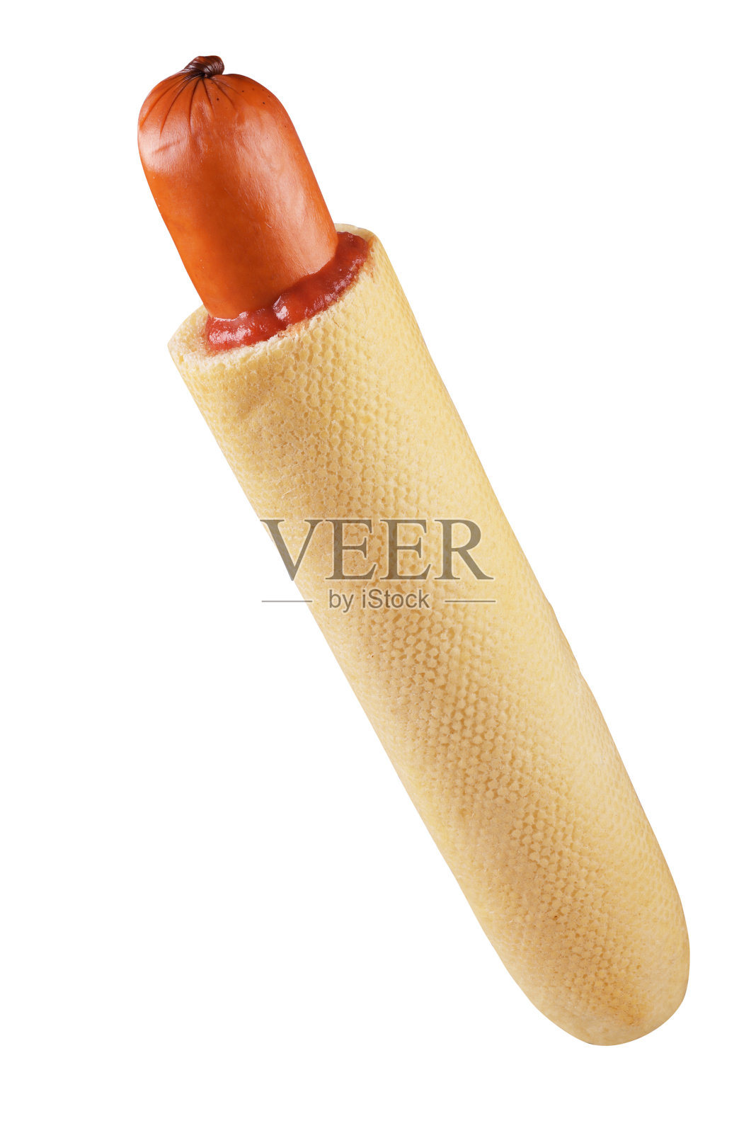 白色背景上的法式热狗。照片摄影图片