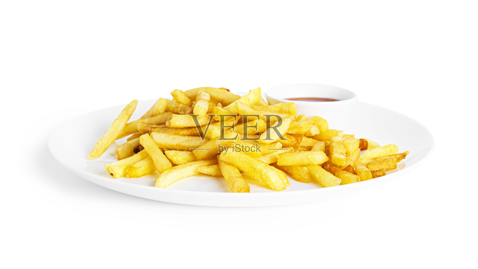 炸薯条土豆孤立在白色的背景上。油炸potaoes孤立照片摄影图片