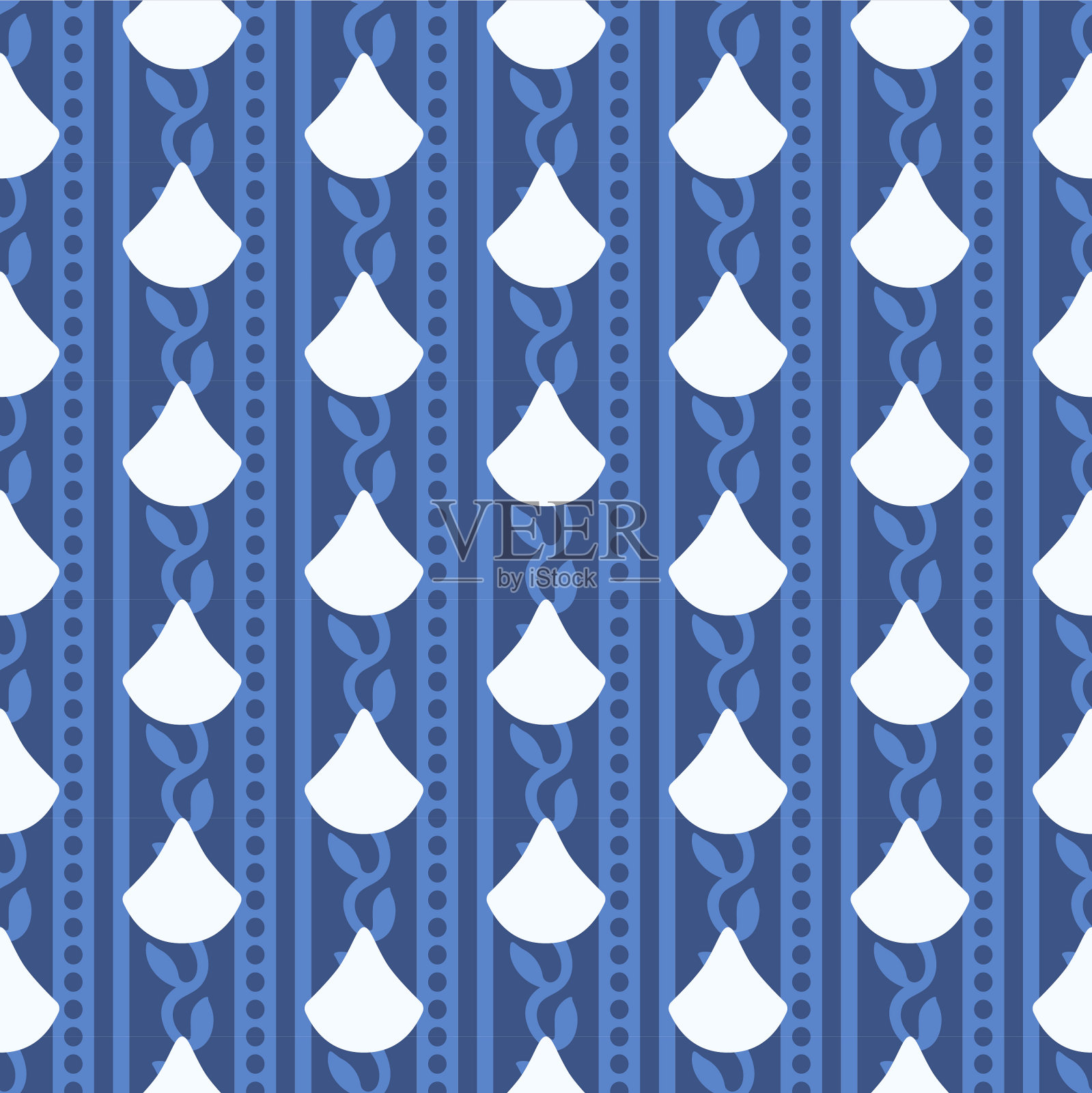 日本经典扇形条纹矢量无缝模式插画图片素材