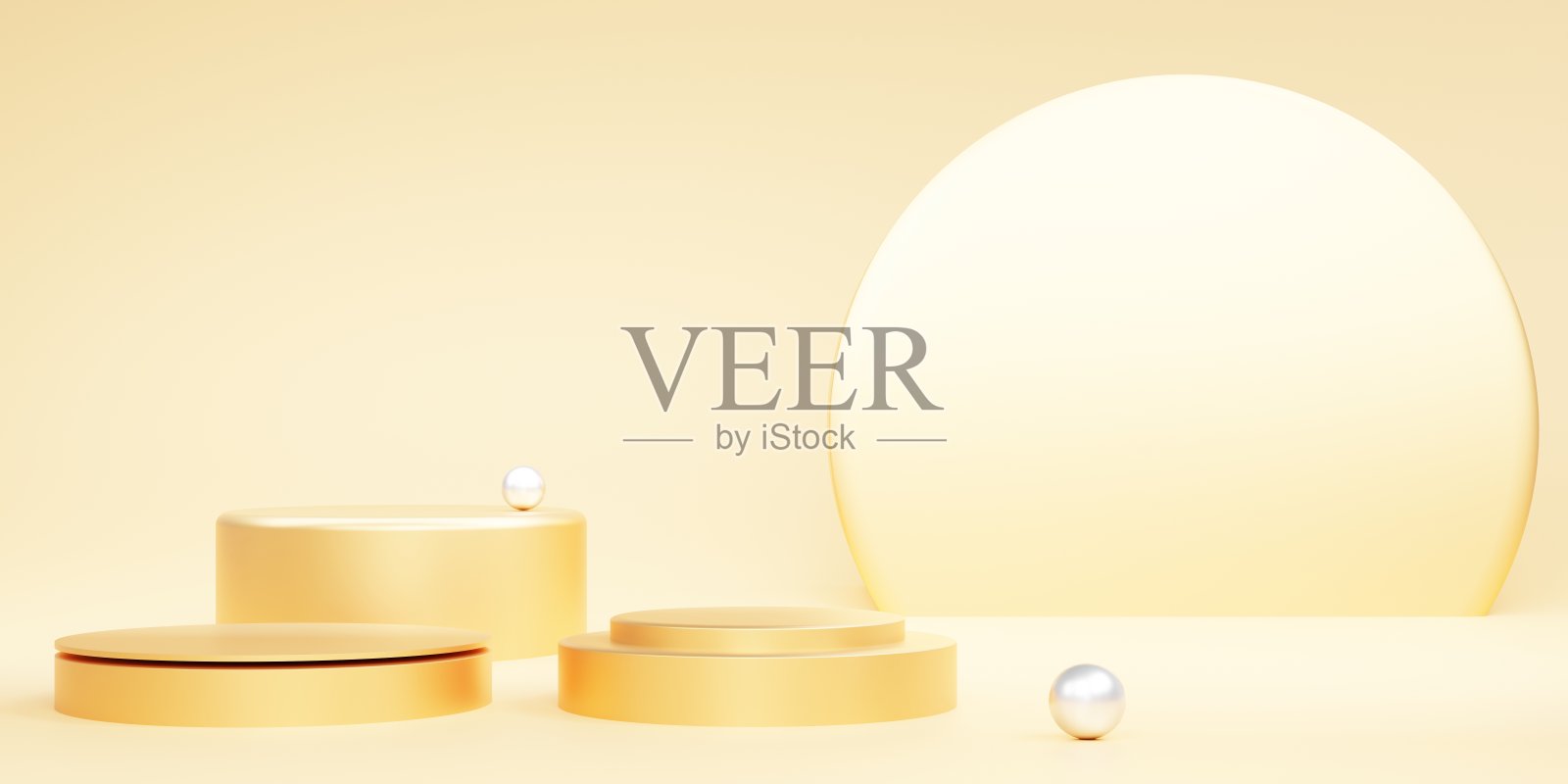 空金平台的三维渲染抽象最小的背景。场景广告设计，化妆品广告，展示，技术，横幅，食品，时尚，奢侈品。插图。产品展示。本空间照片摄影图片