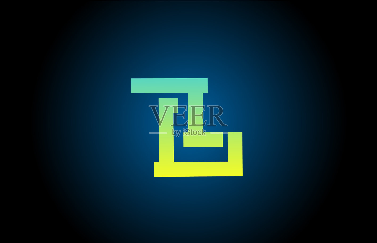 绿线字母l字母标志图标设计插画图片素材