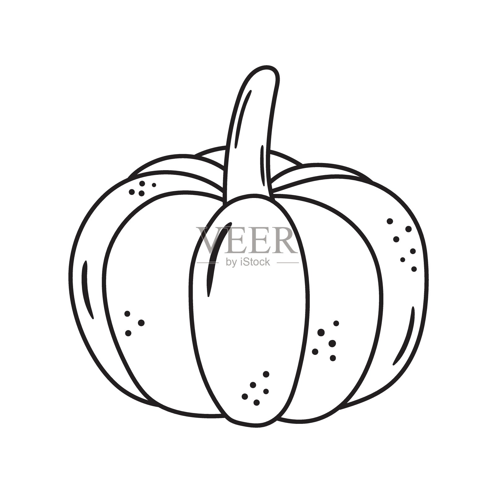 黑色南瓜轮廓图标插画图片素材