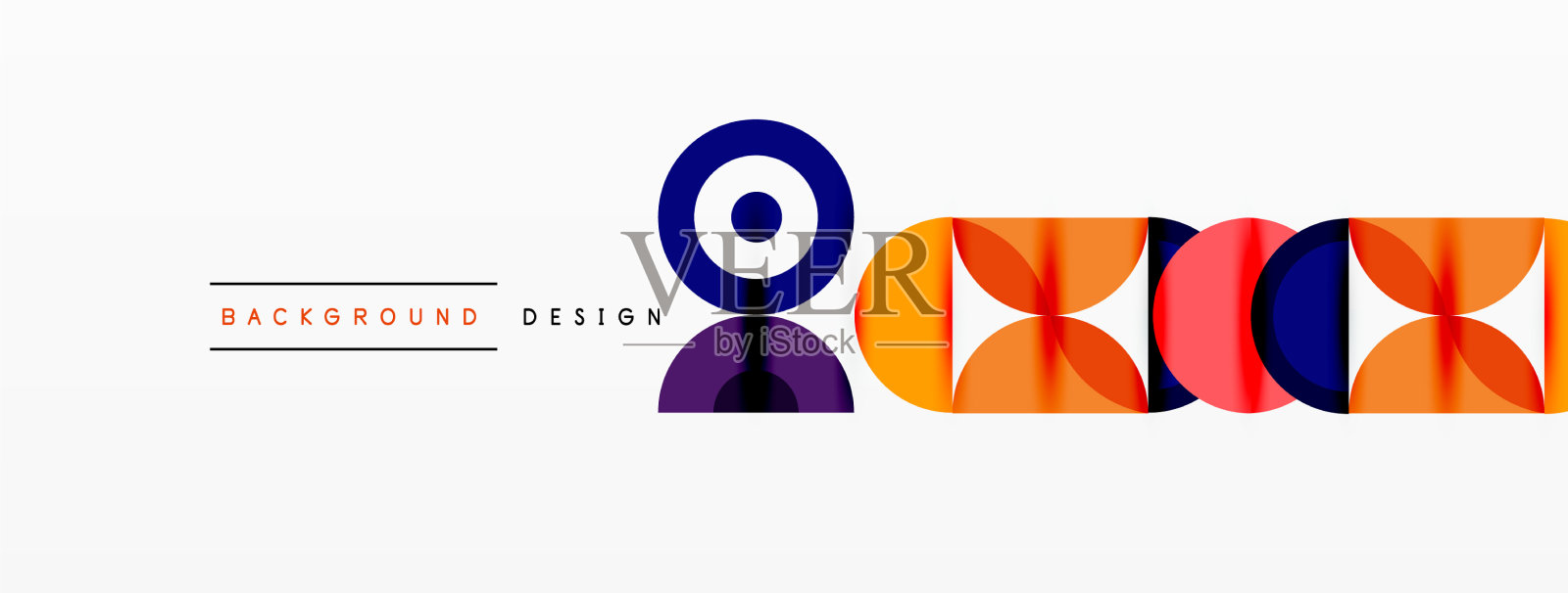 彩色圆圈抽象背景最小插画图片素材