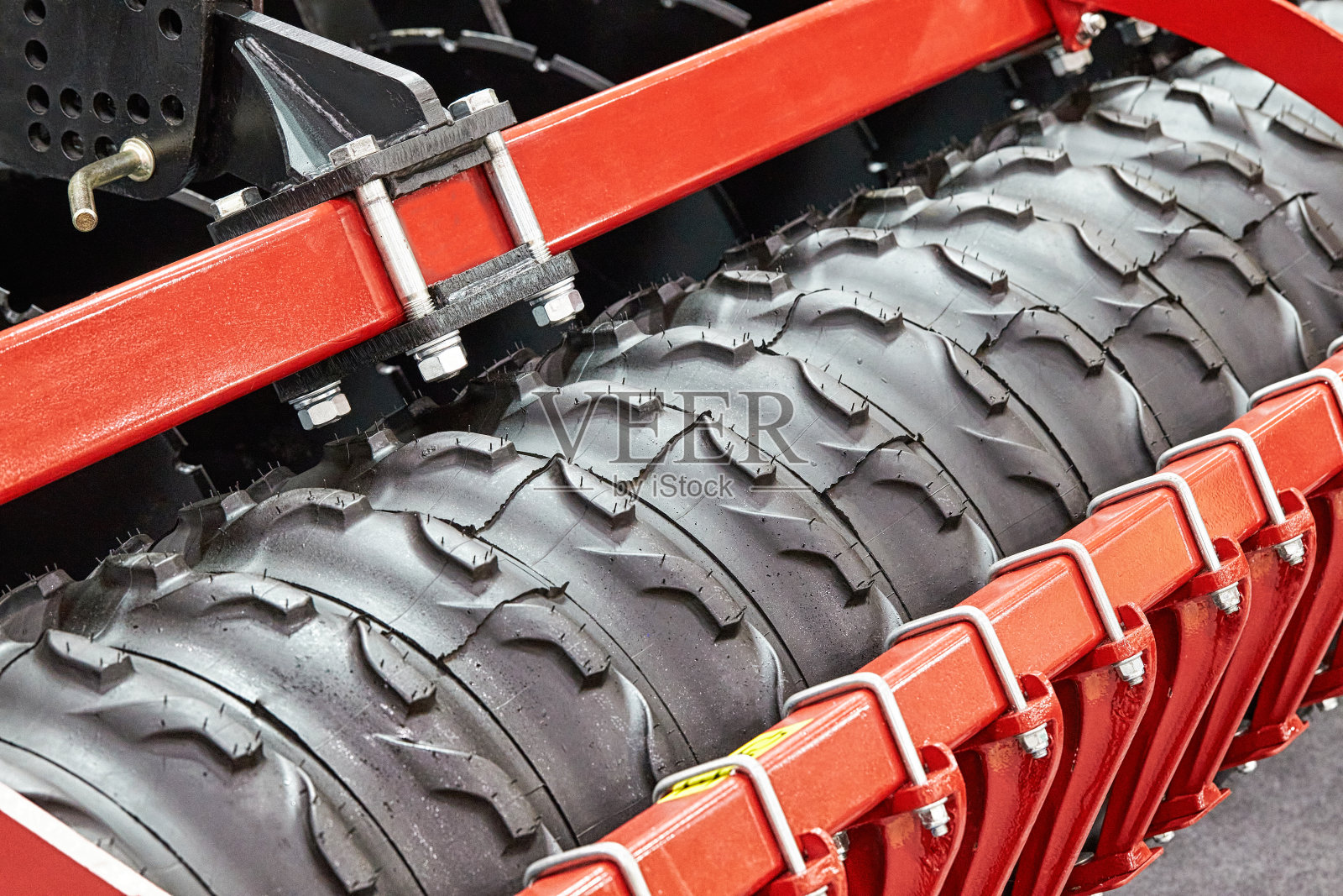 农业机械圆盘的俯视图照片摄影图片