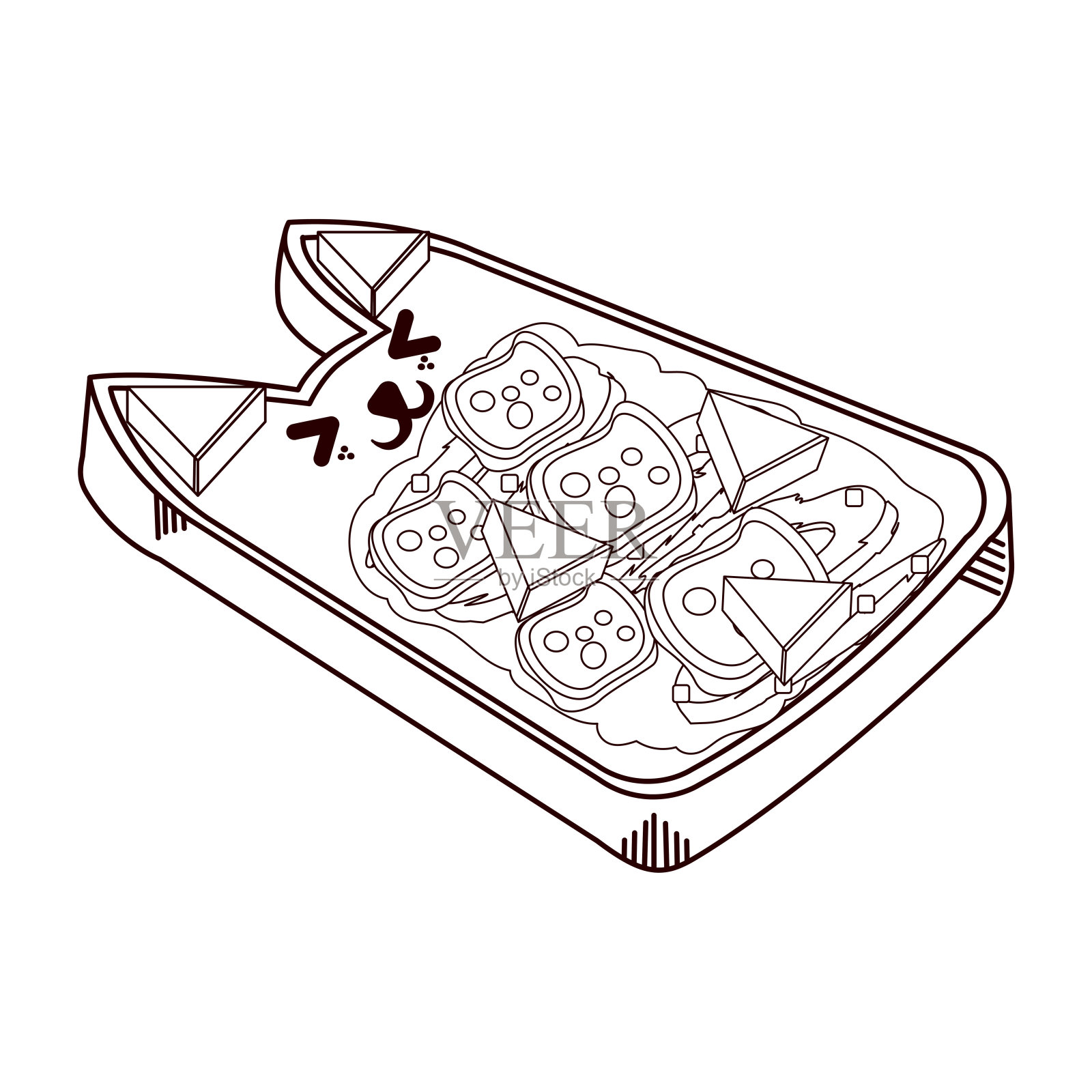 孤立的烤蔬菜绘制食物健康矢量图插画图片素材