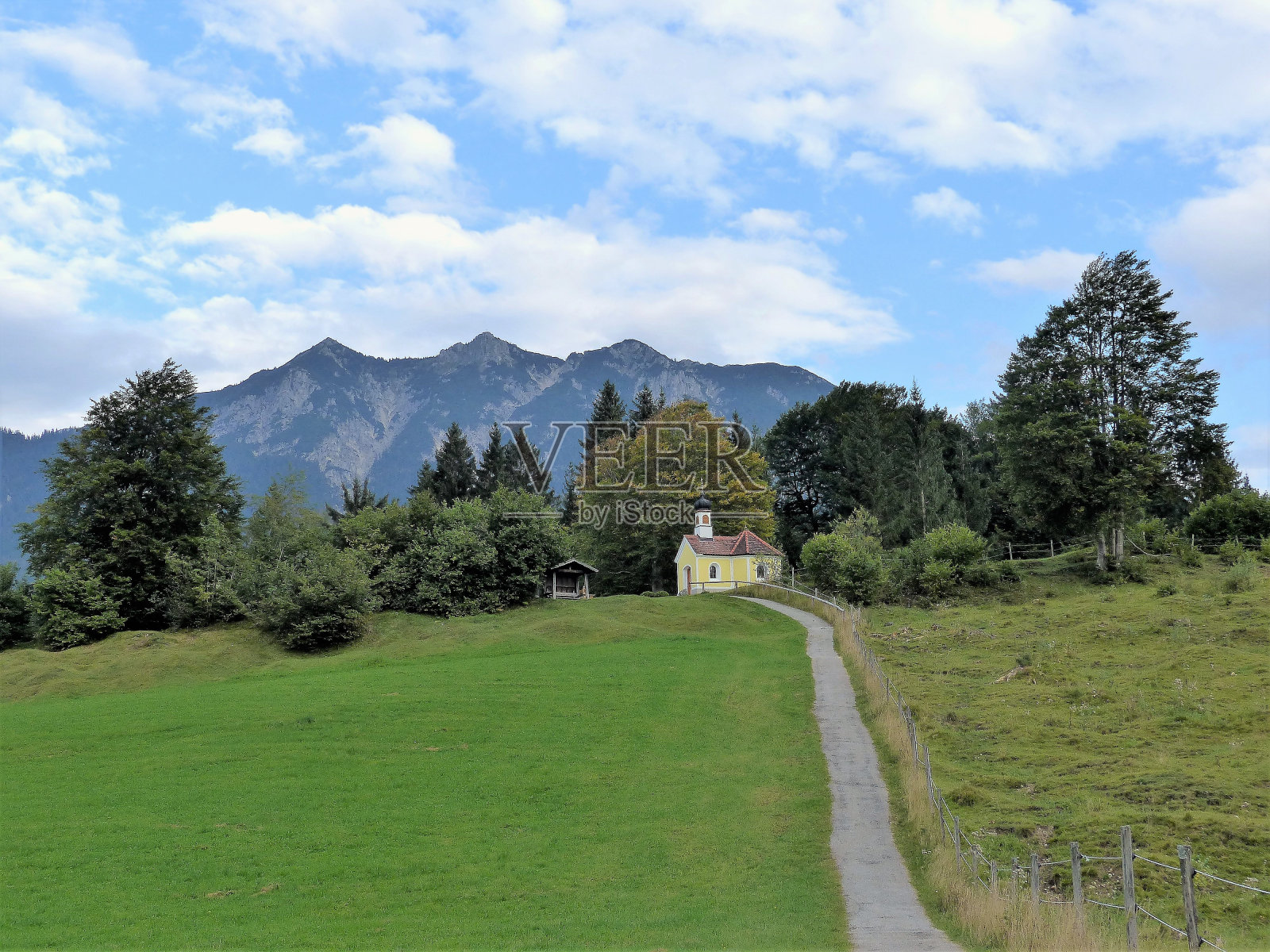 巴伐利亚，上巴伐利亚，Krün, buckwiesen照片摄影图片