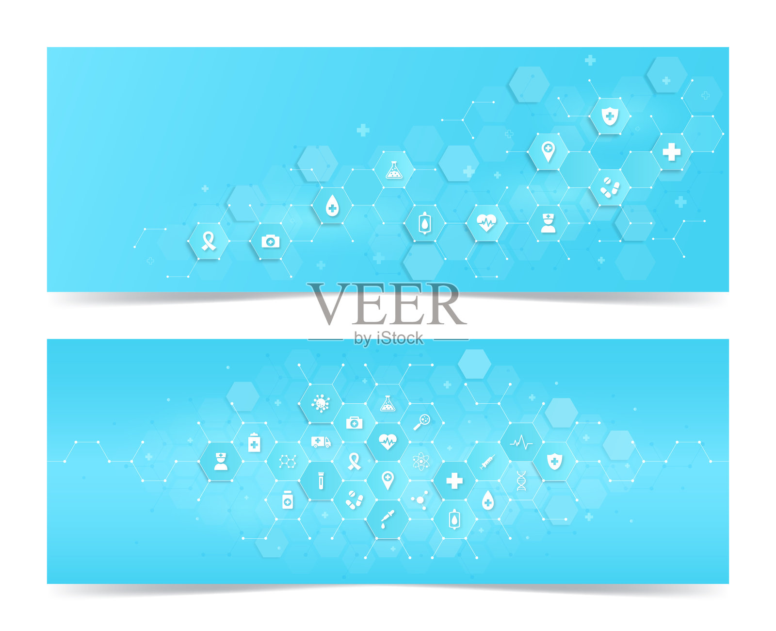 医疗横幅集插画图片素材