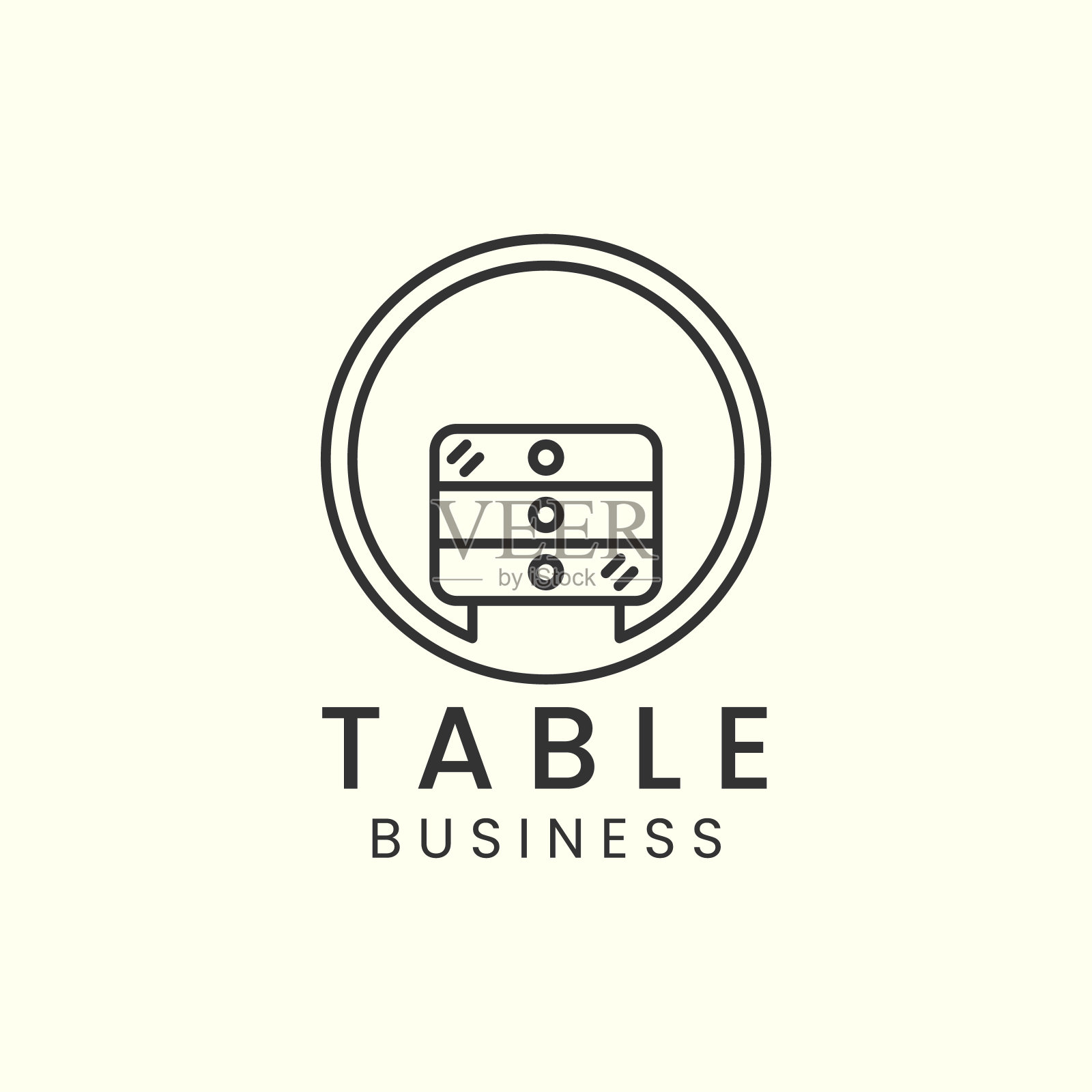 桌子家具极简线条艺术标志徽标图标矢量插图模板设计图标素材