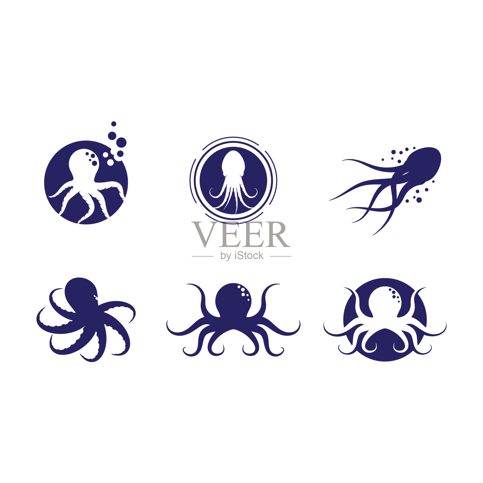 章鱼标志设计插画图片素材