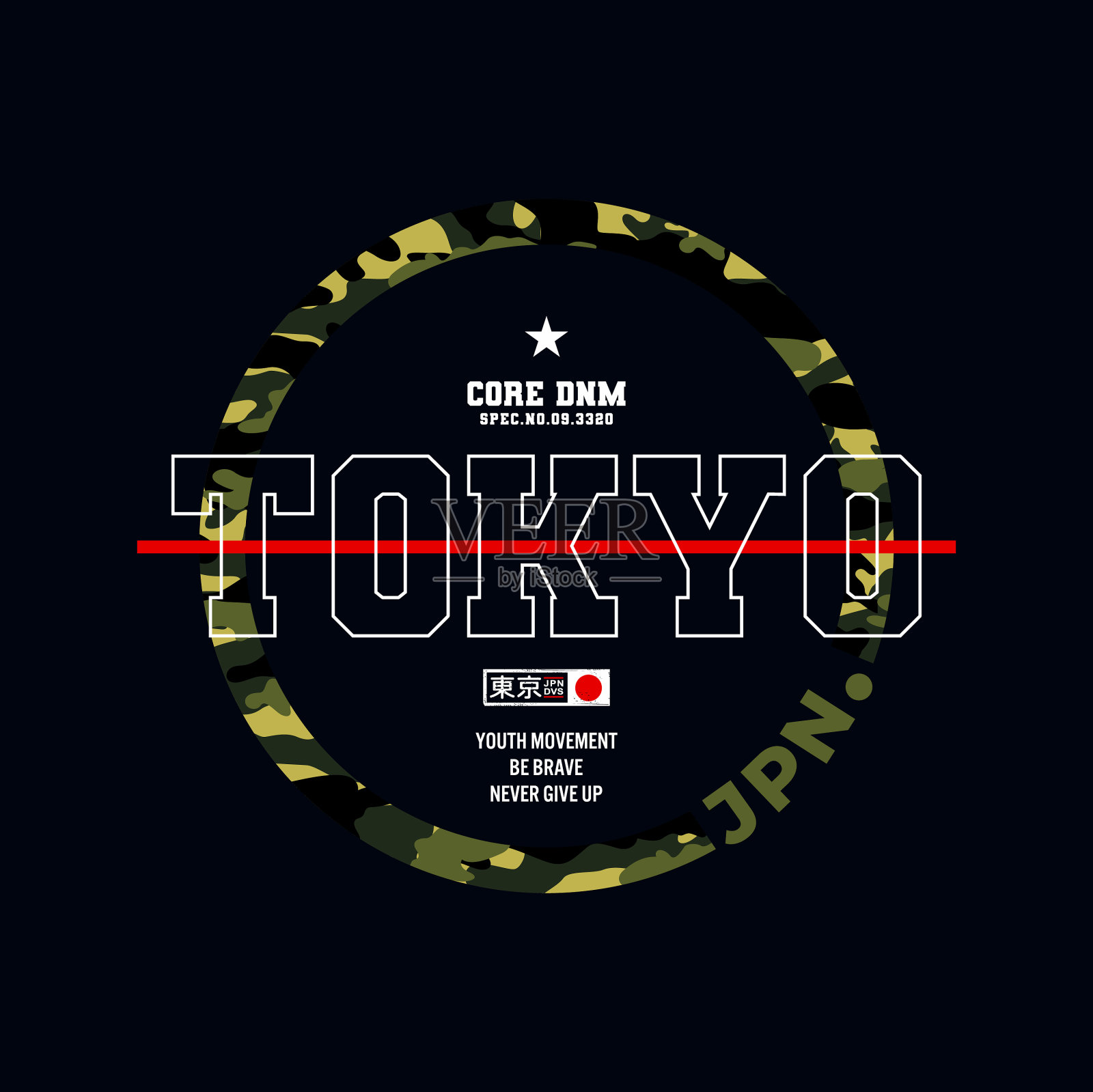 东京日本时尚字体t恤印花插画图片素材