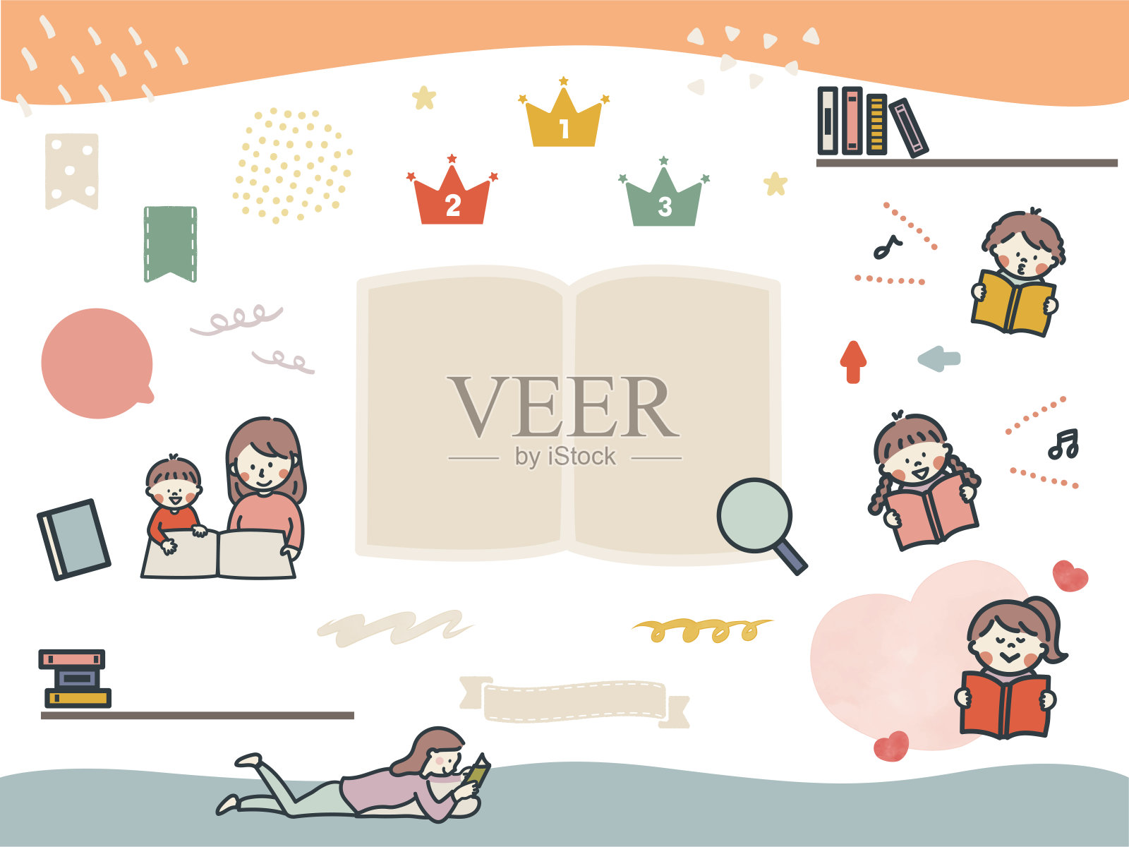 书的标题插画图片素材