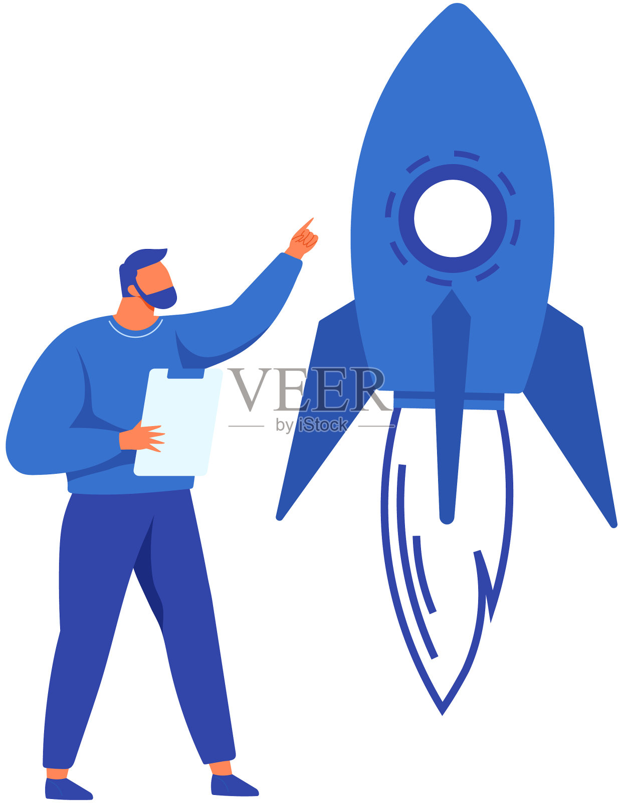 金融资产和火箭准备好了设计元素图片