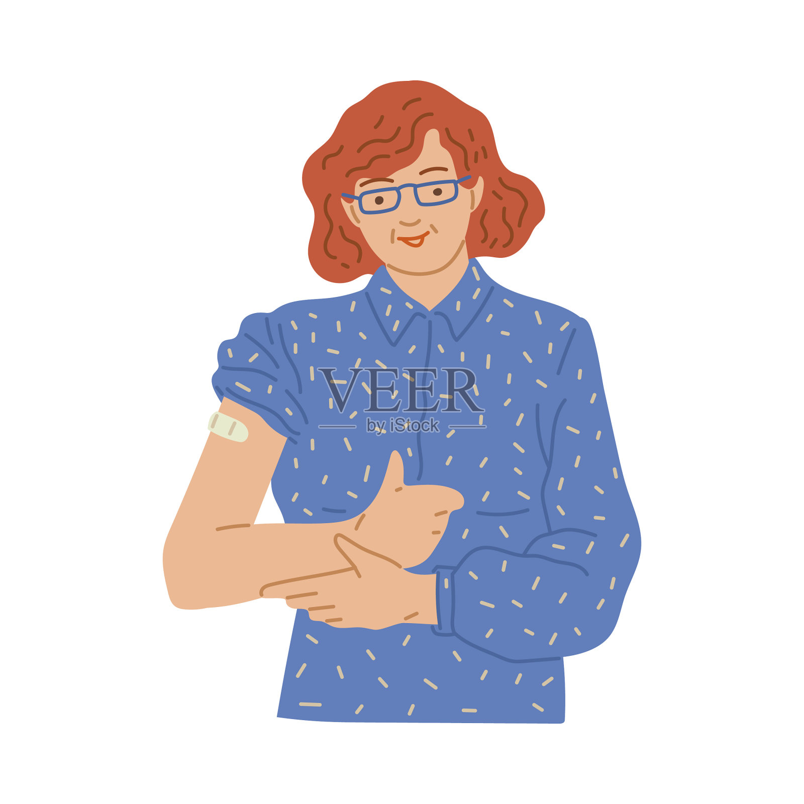 冠状病毒新冠肺炎疫苗后的女性设计元素图片