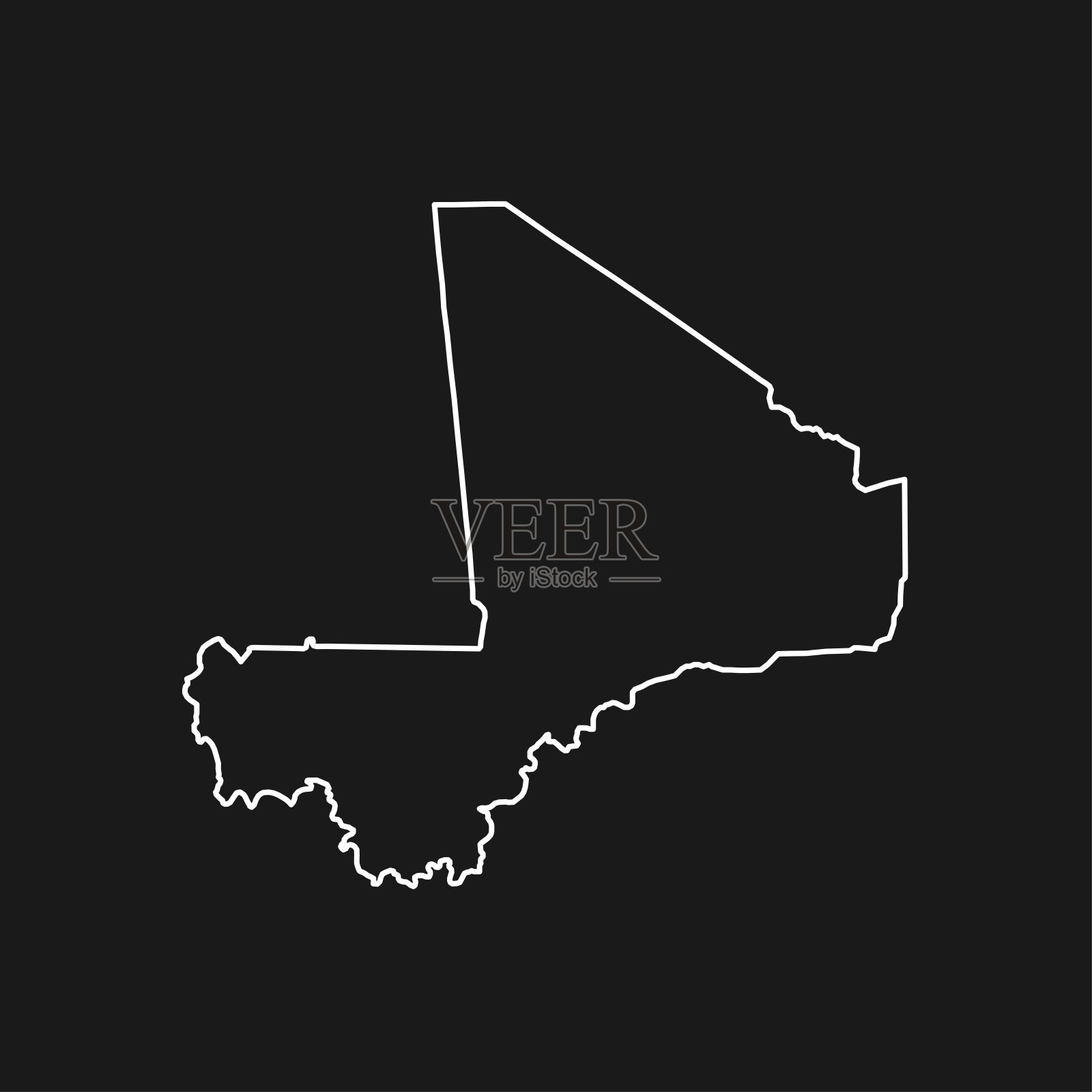 黑色背景的马里地图插画图片素材