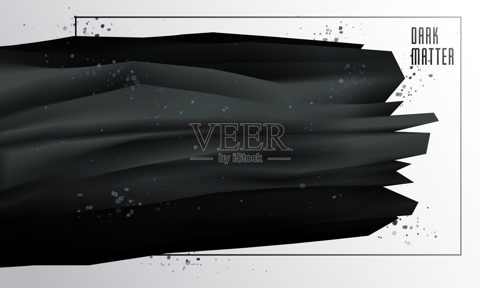 三维梯度形状元素设计，抽象暗物质流体矢量背景，黑色流动三维波，彩色动态运动布局。插画图片素材