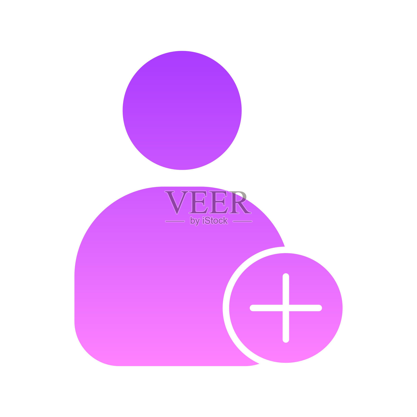 添加帐户字形梯度插画图片素材