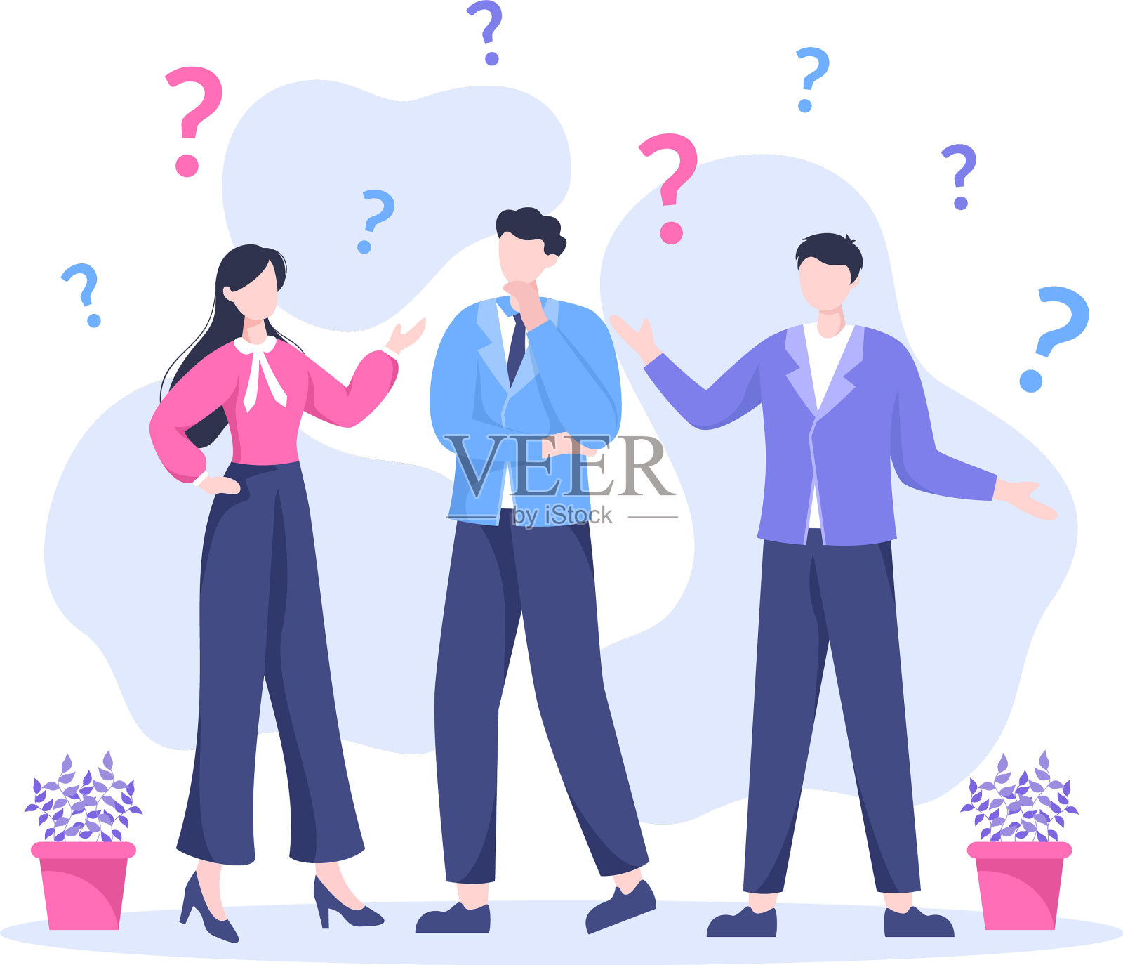 人们通过思考来做决定，解决问题设计元素图片