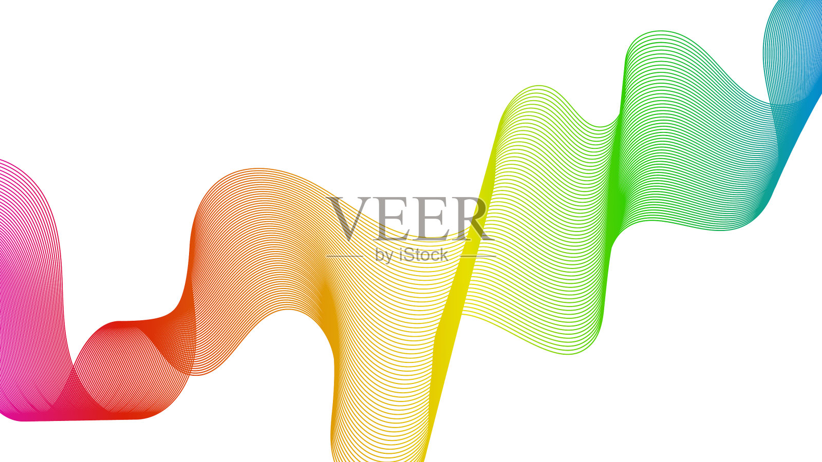 摘要背景与波浪梯度线插画图片素材