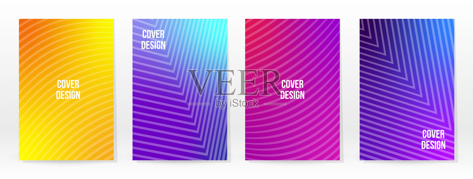 最小的海报柔和的彩虹梯度设置插画图片素材