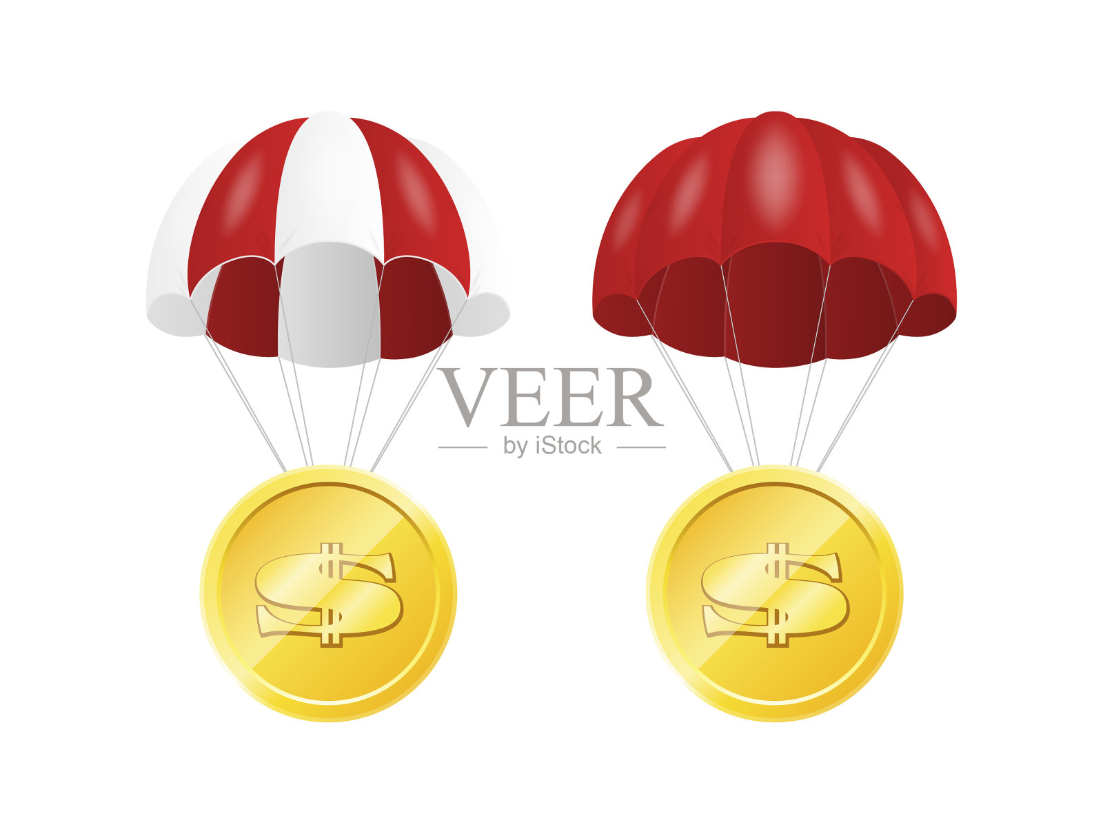 3d现实的金元硬币cent with插画图片素材