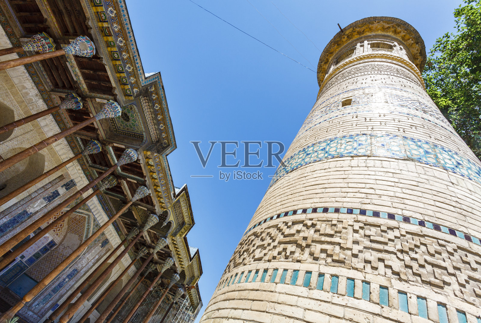 博洛霍兹清真寺外，布哈拉，乌兹别克斯坦，中亚照片摄影图片