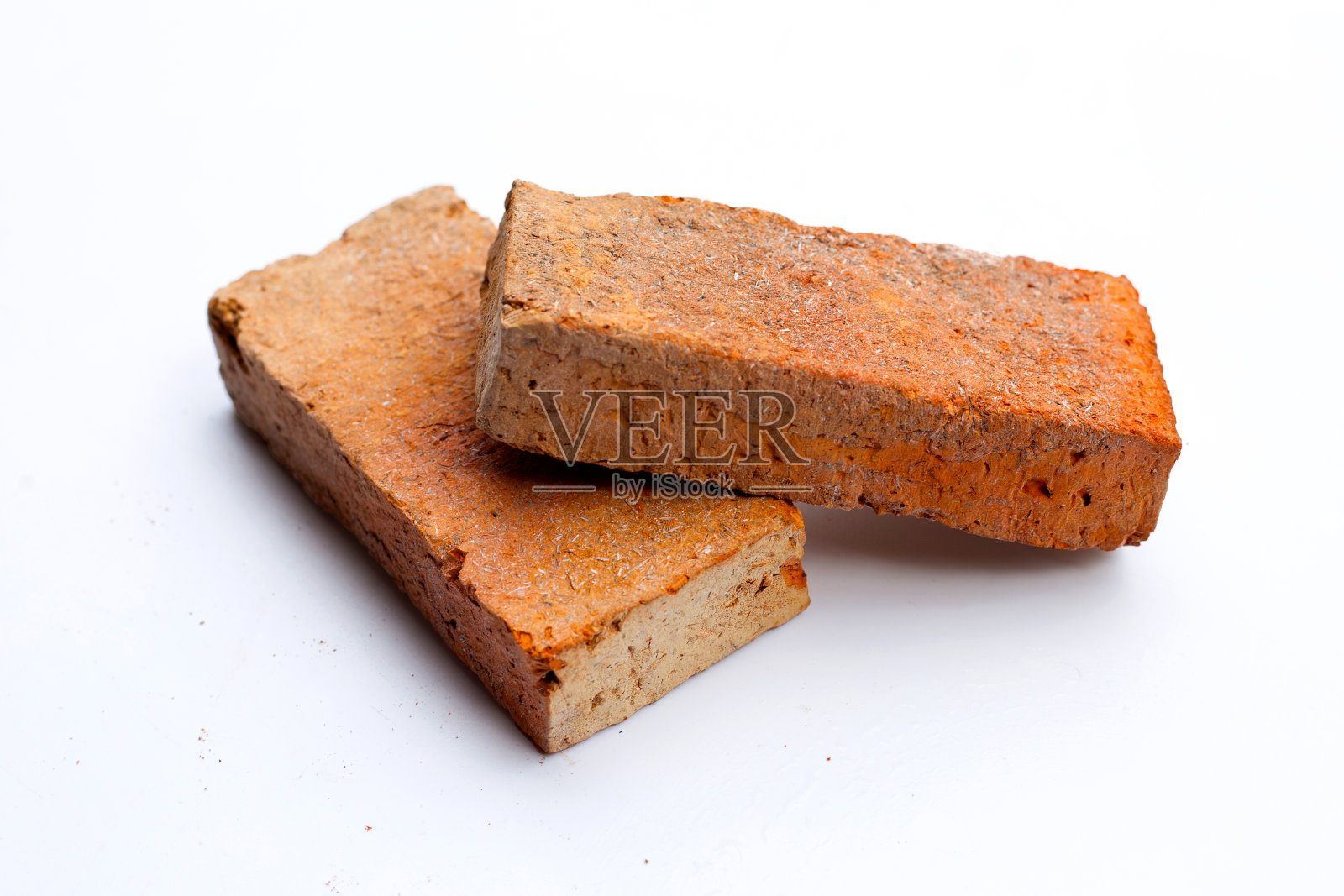 白色背景上孤立的红砖照片摄影图片