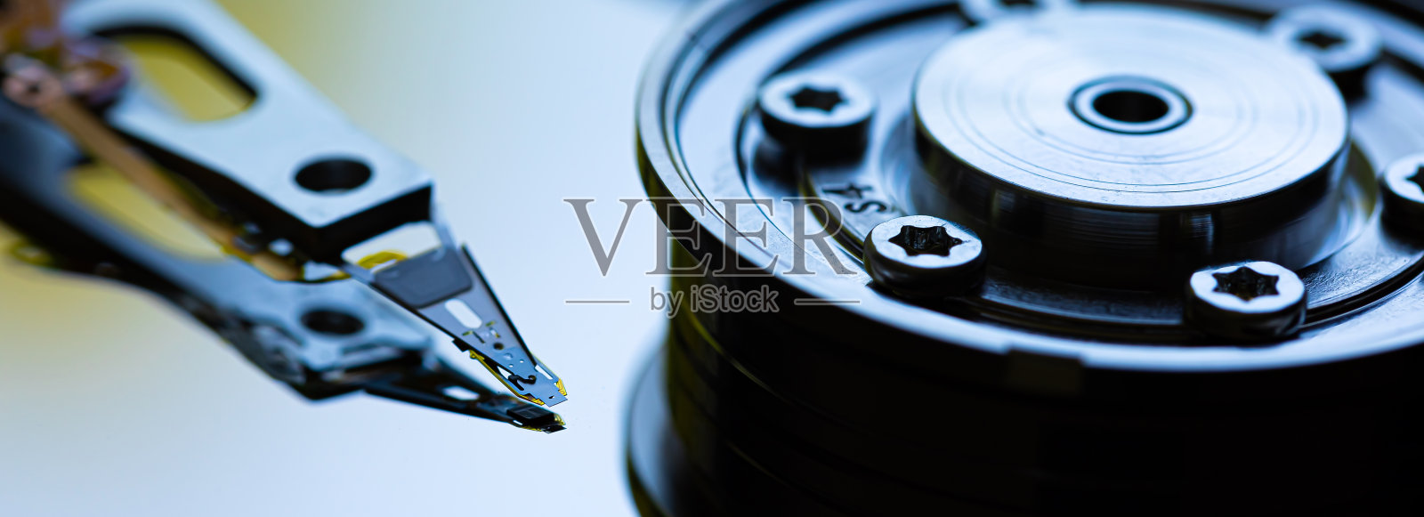 宏观关闭内部的磁碟驱动器照片摄影图片