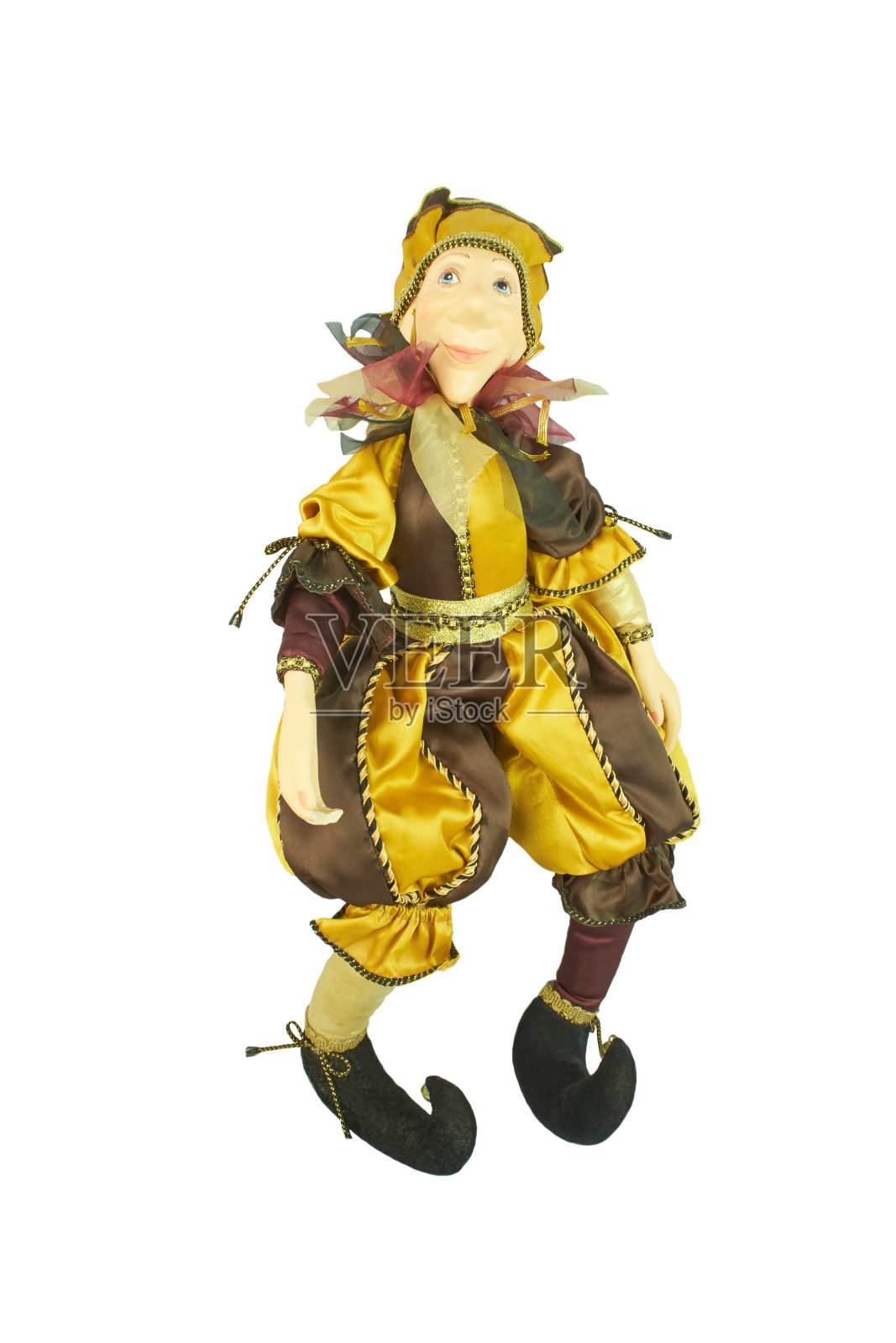 装饰小丑，精灵娃娃孤立在白色背景照片摄影图片