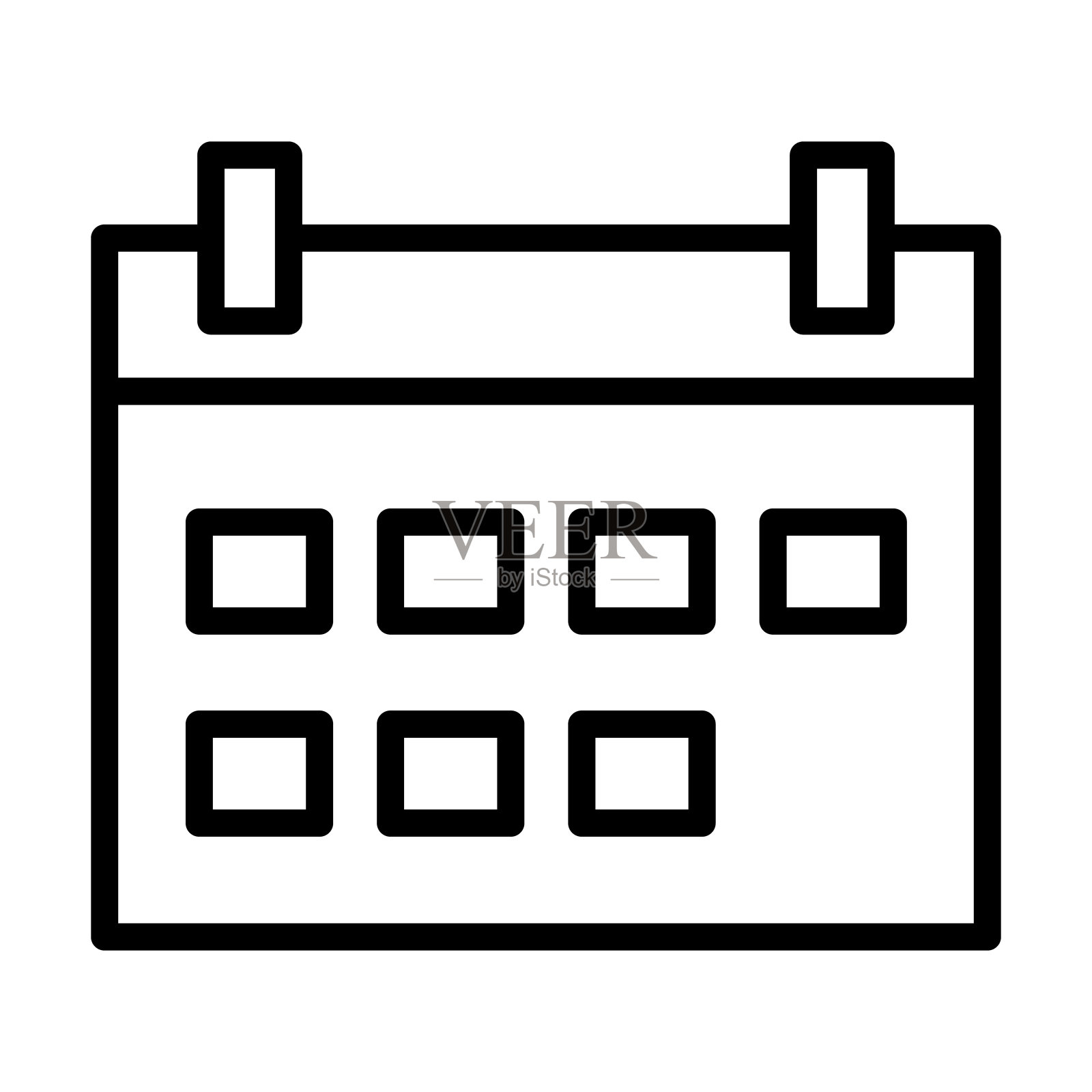 每周日历图标从时间和日期收集。薄线性每周日历，日期，星期轮廓图标孤立在白色背景。线矢量周日历符号，网页和移动符号。插画图片素材