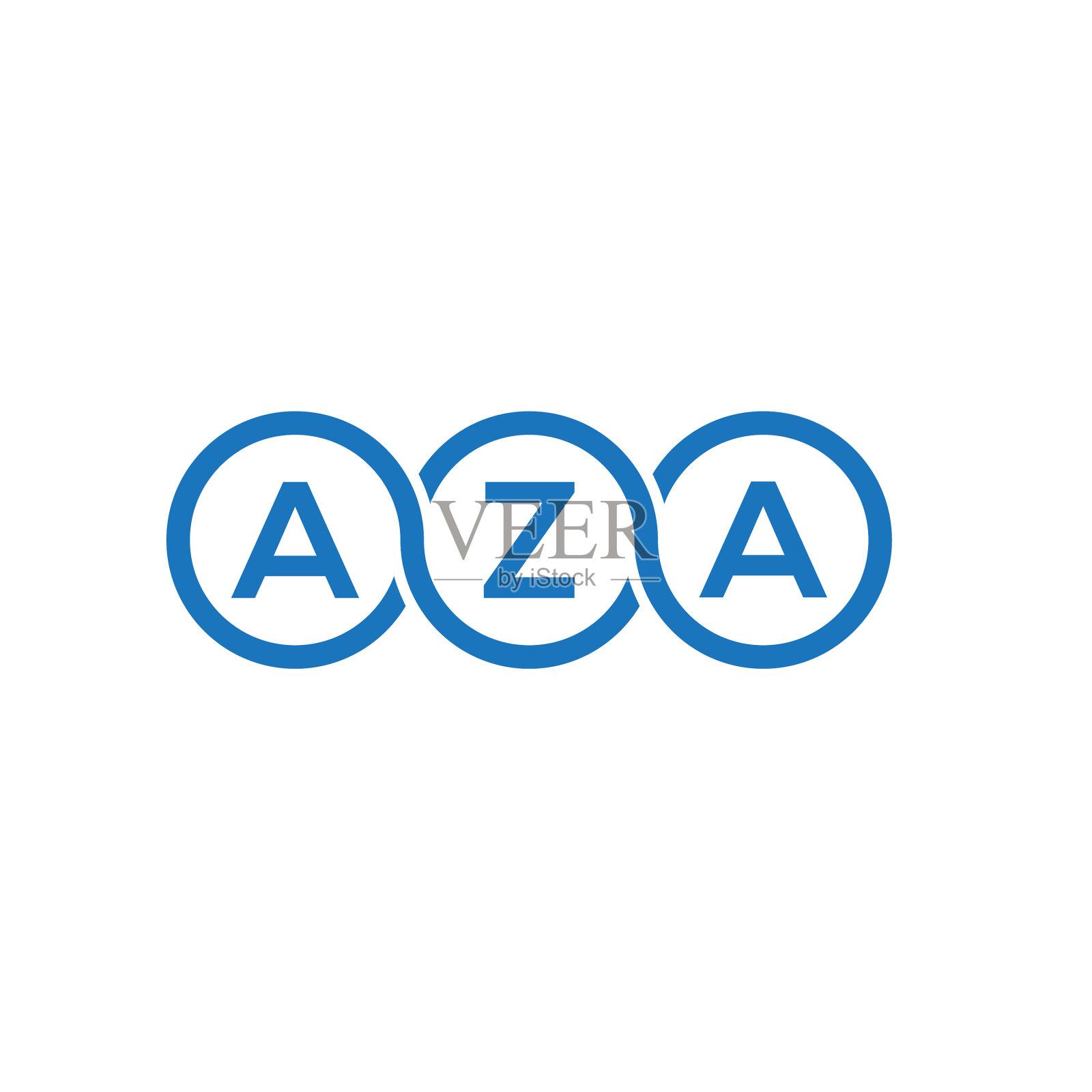 Aza字母标志设计在白色背景Aza插画图片素材