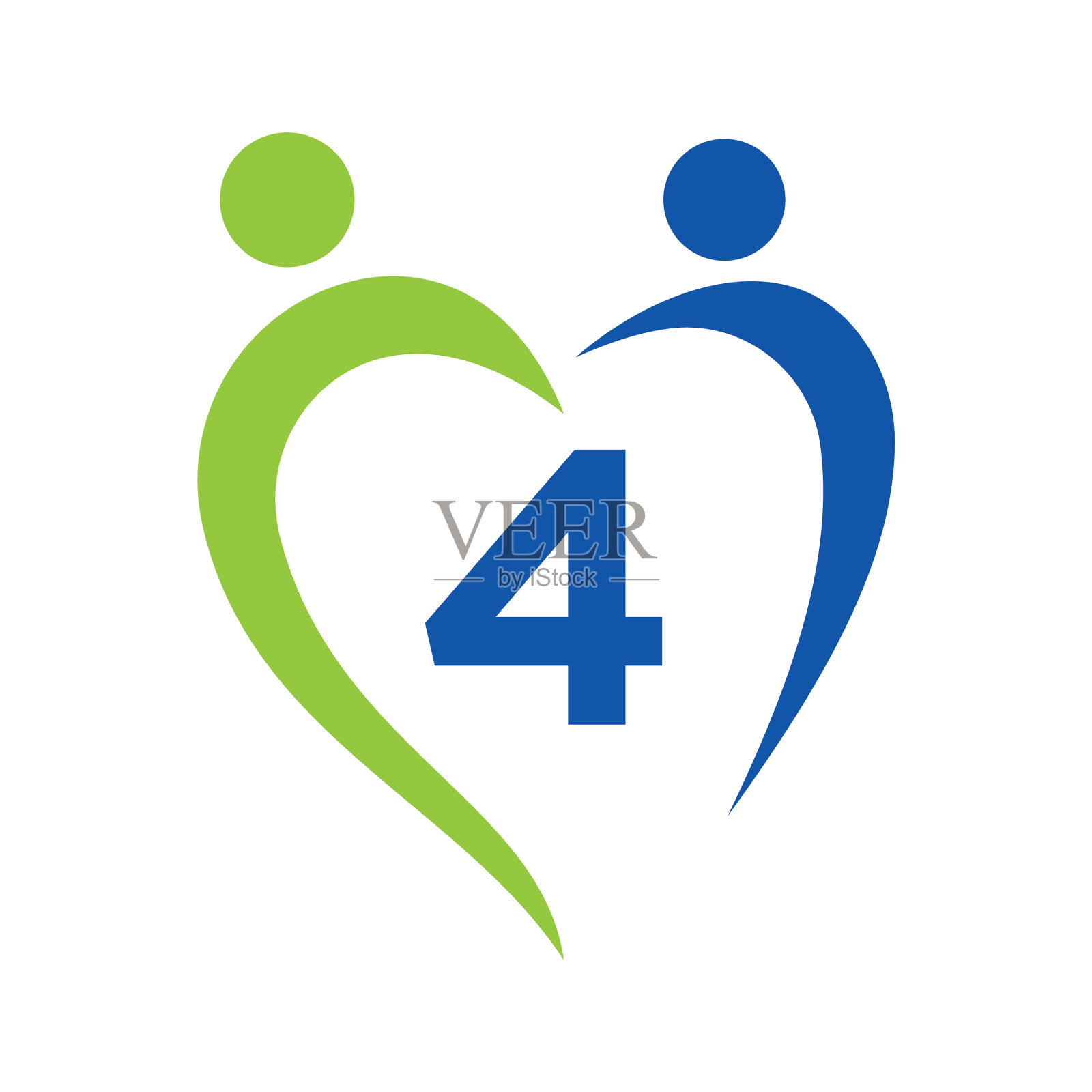 社区护理标志上的字母4模板团队合作插画图片素材