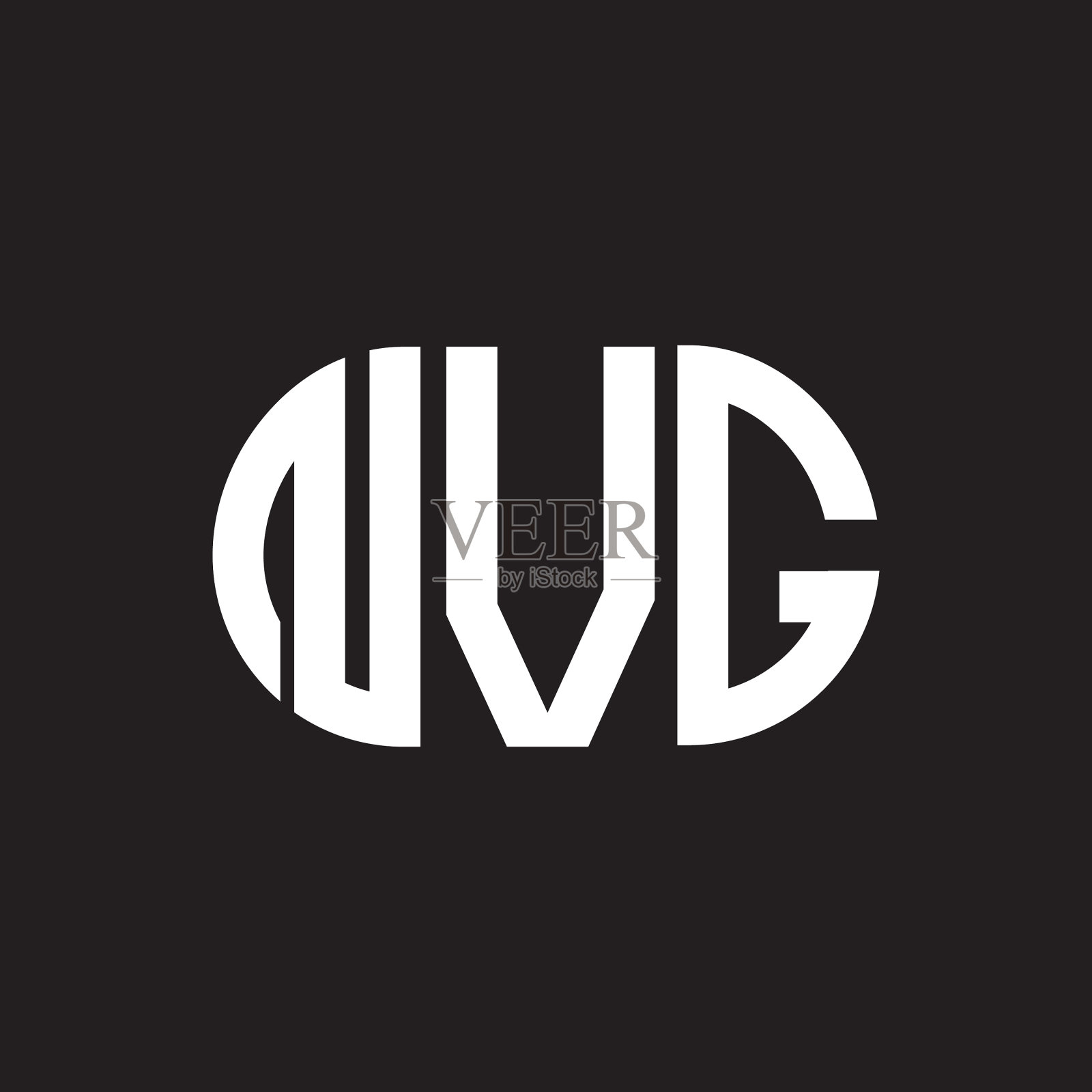 NVG字母标志设计在黑色背景NVG插画图片素材