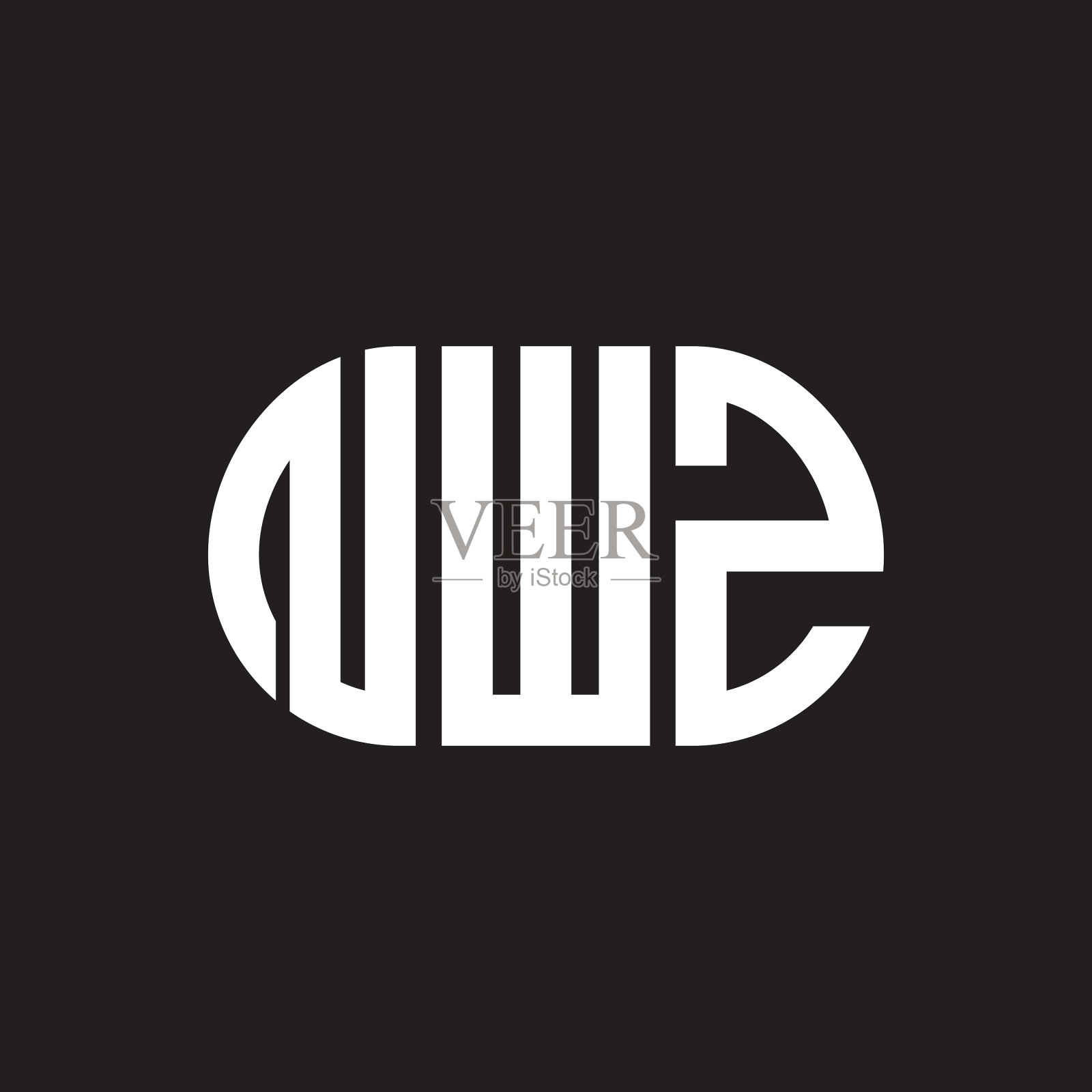 NWZ字母标志设计在黑色背景NWZ插画图片素材