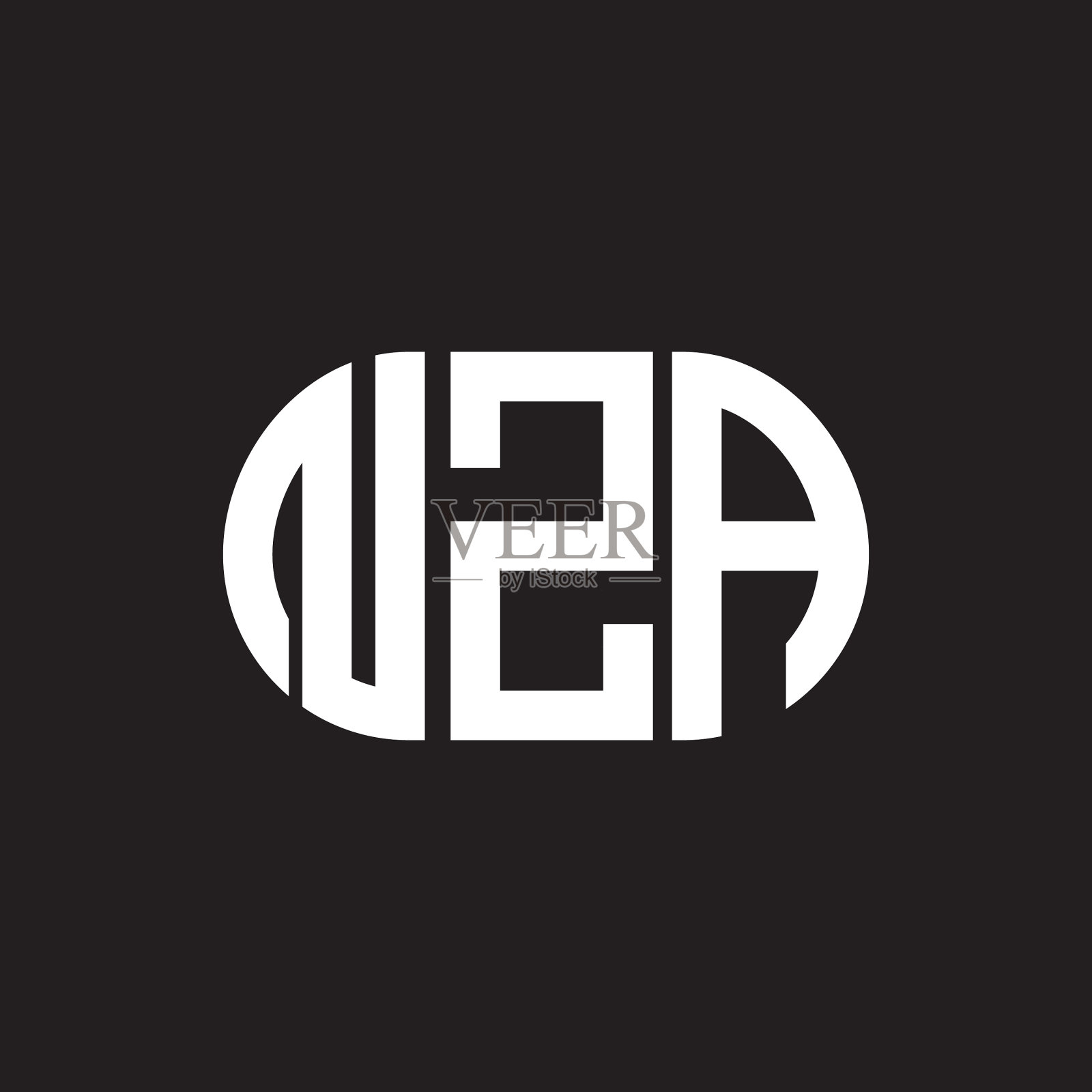 Nza字母标志设计在黑色背景Nza插画图片素材