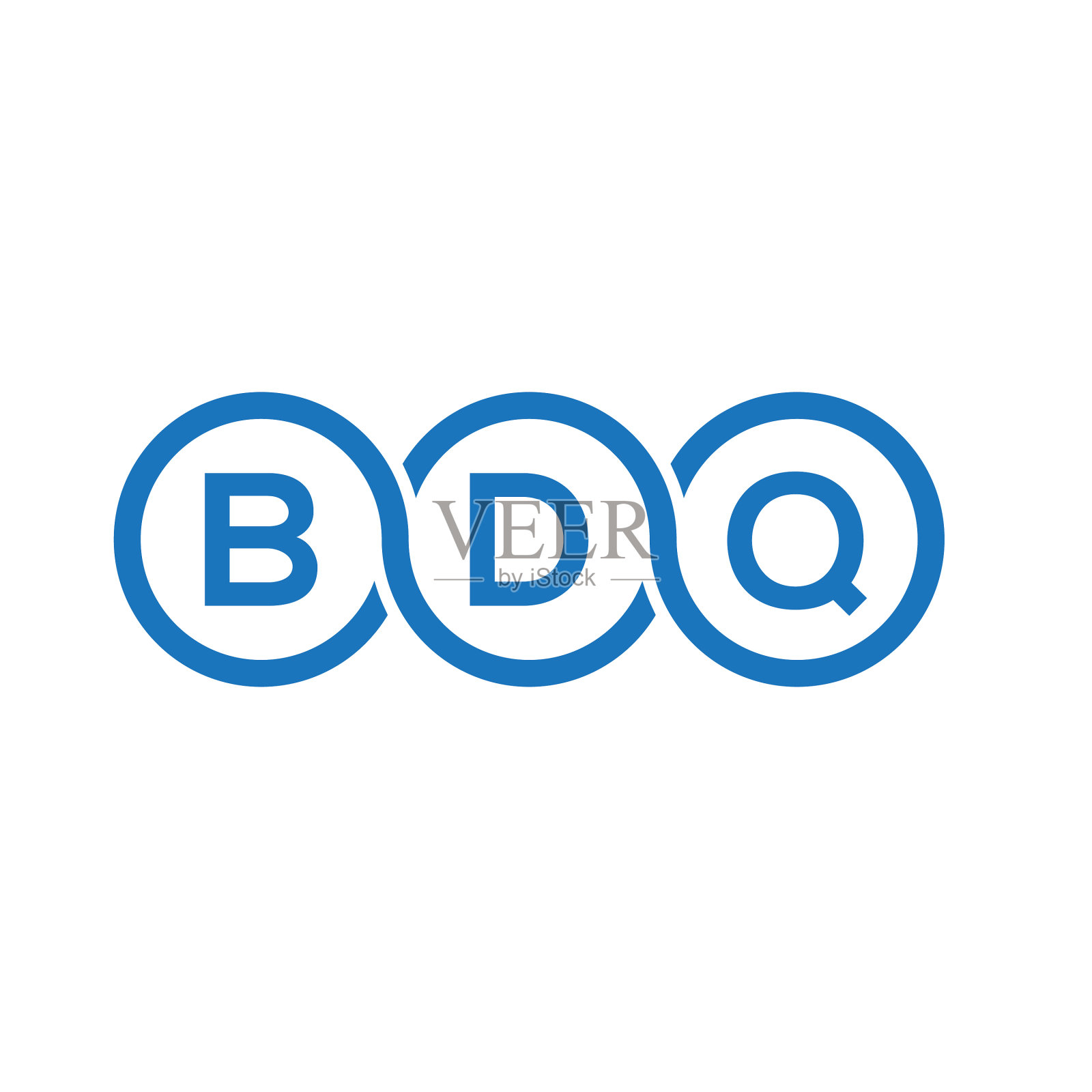 BDQ字母标志设计在白色背景BDQ插画图片素材