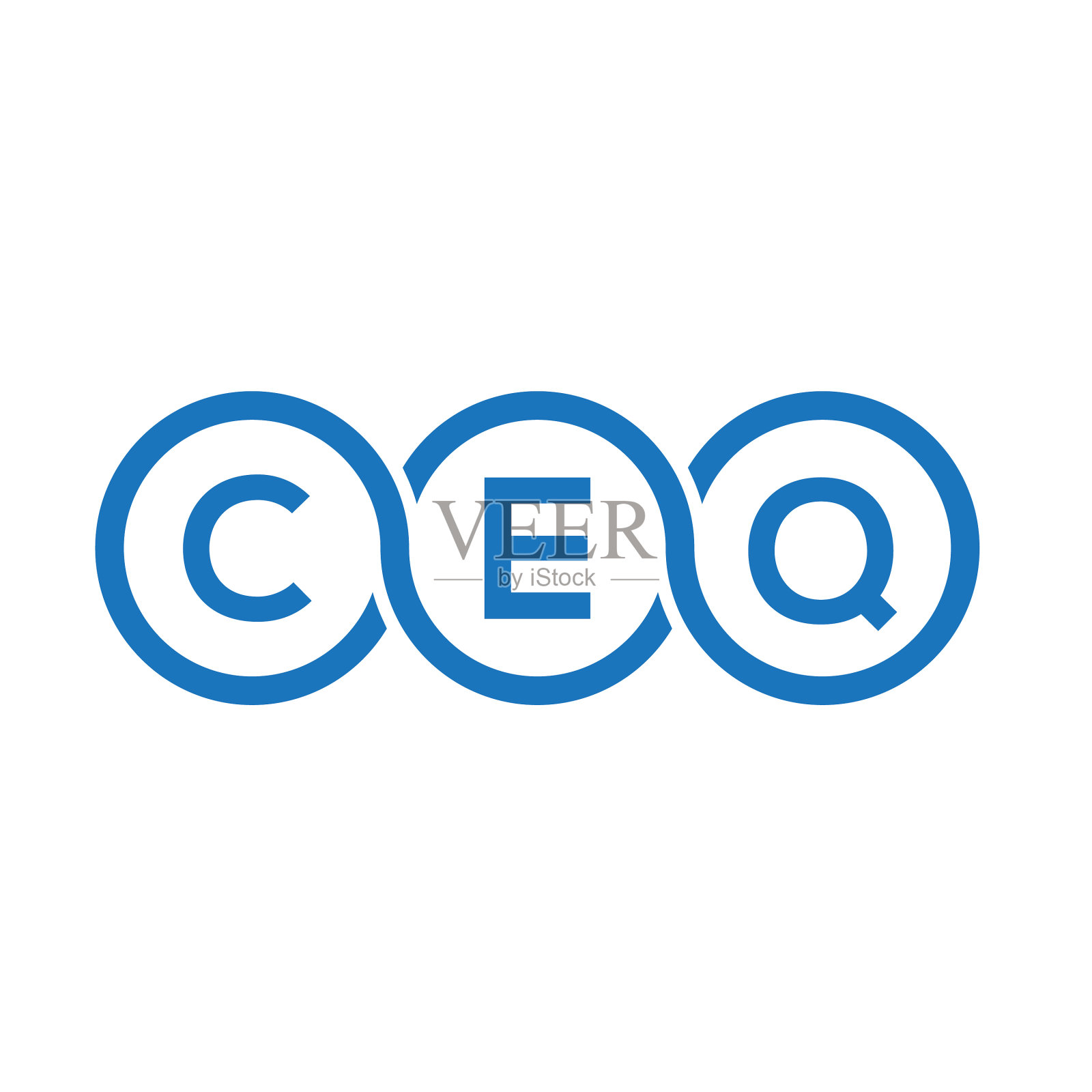 Ceq字母标志设计在白色背景Ceq图标素材