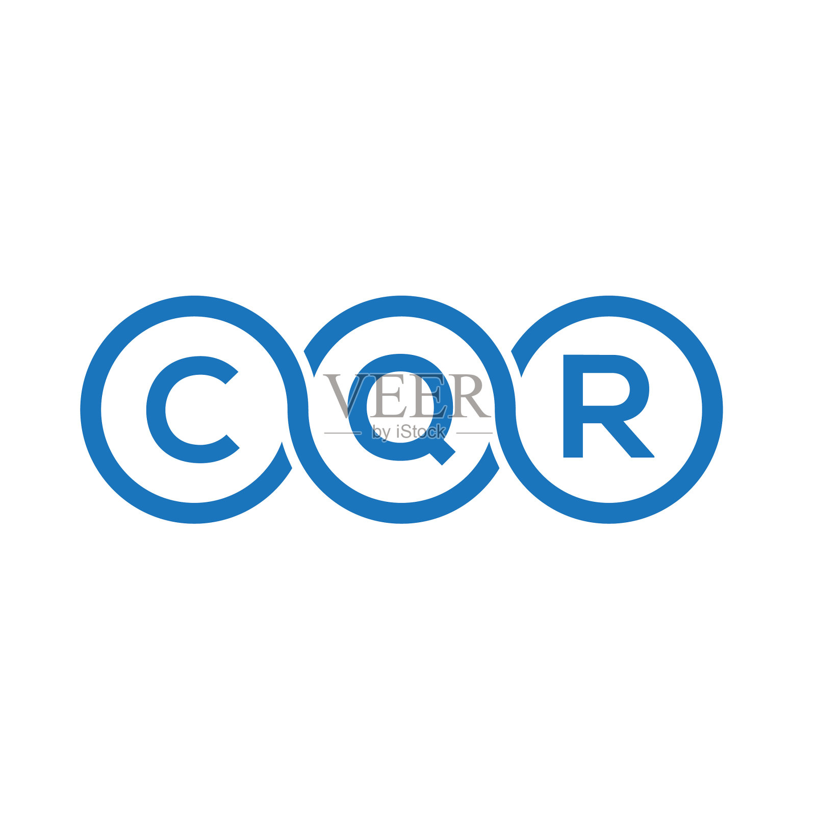 CQR字母标志设计在白色背景CQR插画图片素材